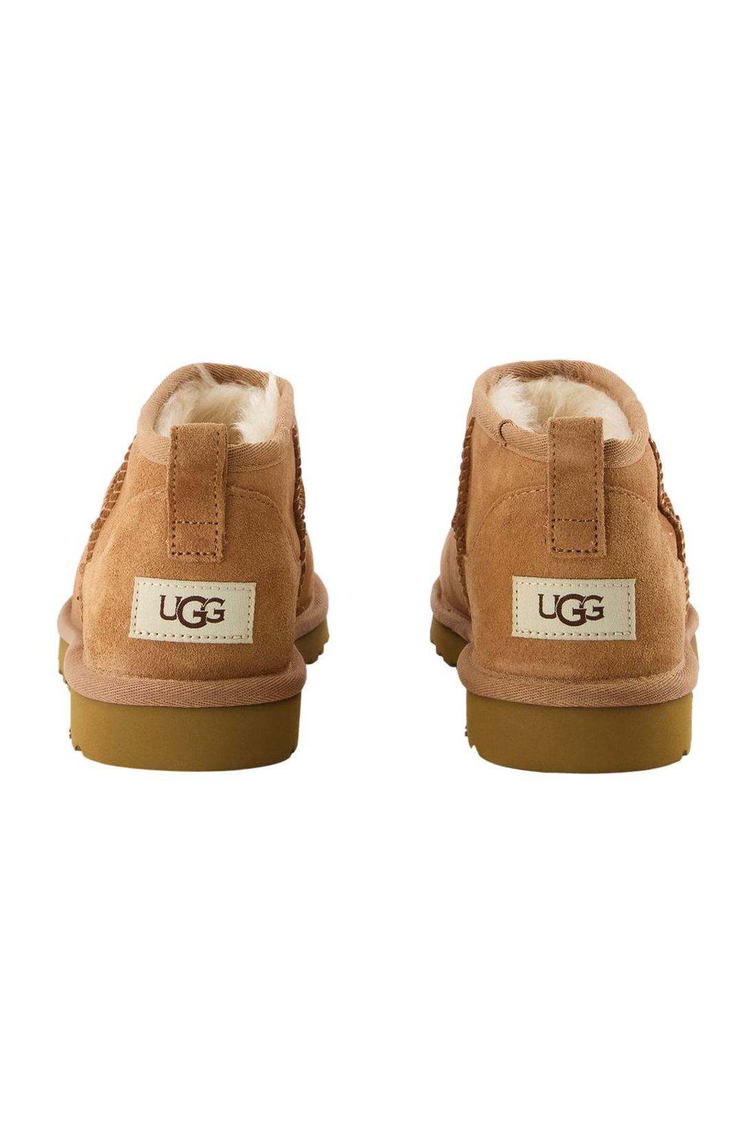Ugg-Classic Ultra Mini Stiefeletten - Ugg - Leder - Chestnut-Stiefel & Stiefeletten-Black-Deal-Outlet-by-ARCHIVIST