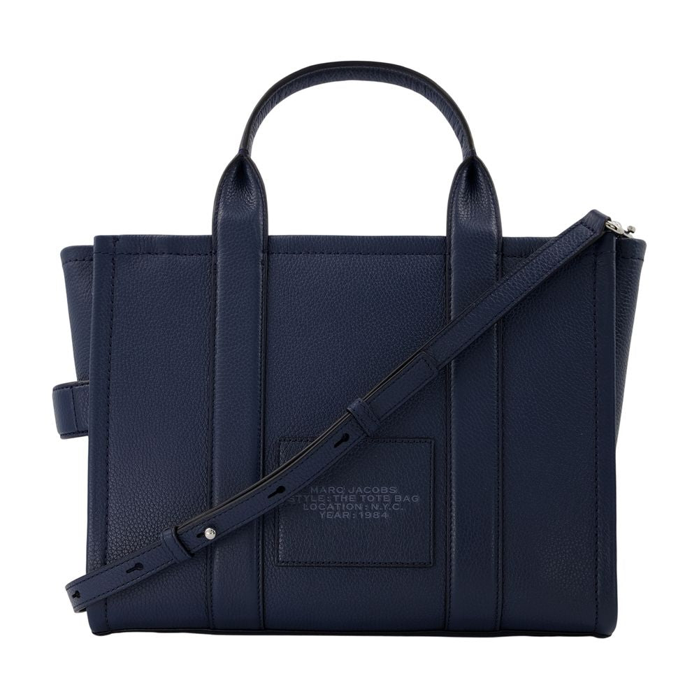 The Small Tote aus blauem Leder