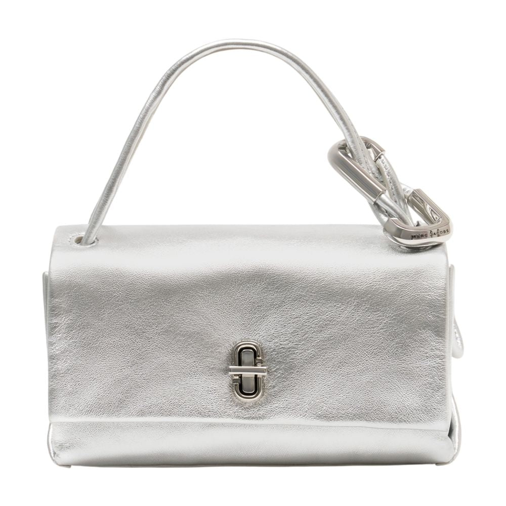 Tasche „The Mini Dual Top Handle“ – Marc Jacobs – Leder – Silberfarben