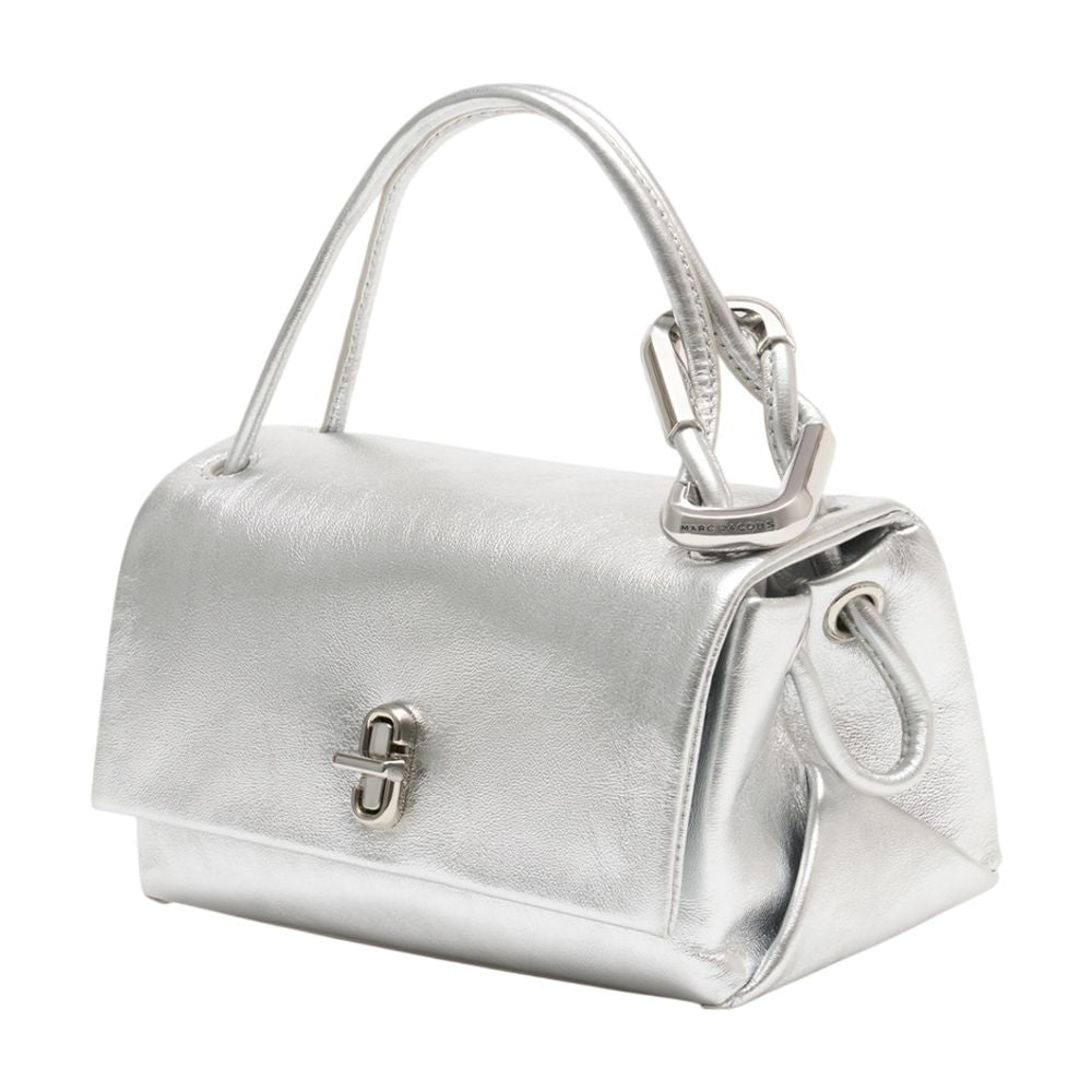 Tasche „The Mini Dual Top Handle“ – Marc Jacobs – Leder – Silberfarben