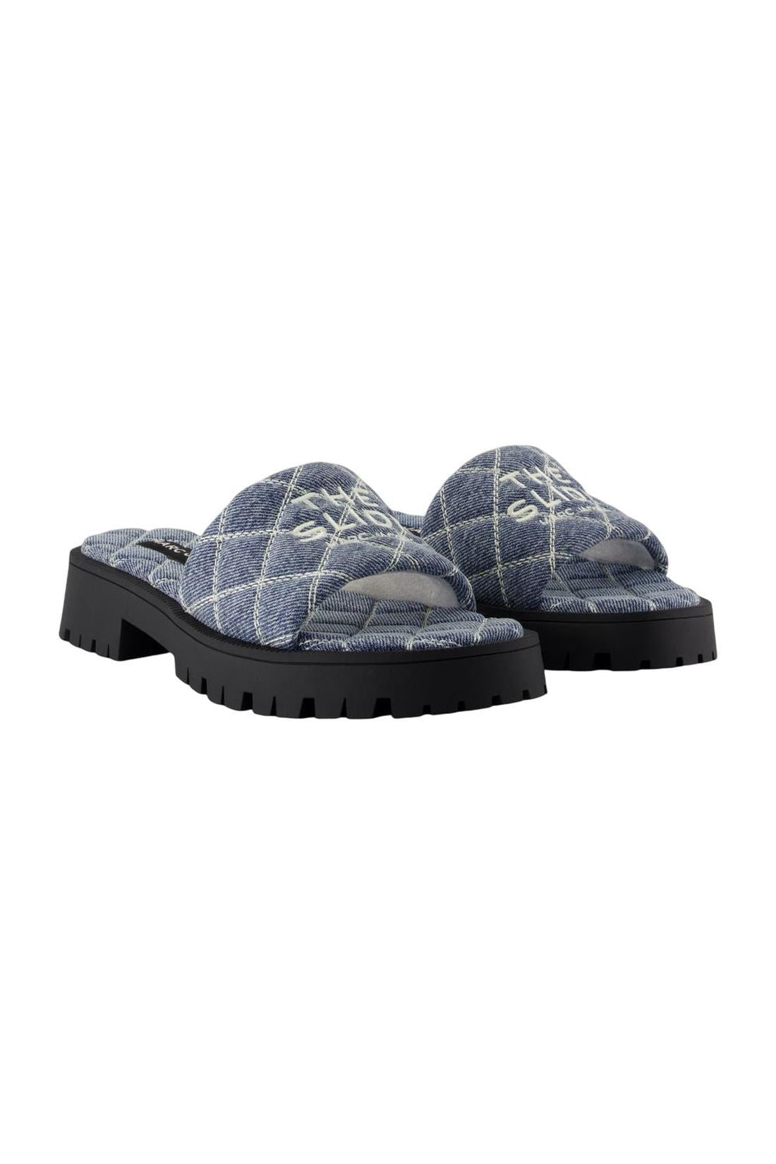 Marc Jacobs-The Lug Sole Sandalen - Marc Jacobs - Baumwolle - Blau-schuhe / flache-schuhe-Black-Deal-Outlet-by-ARCHIVIST