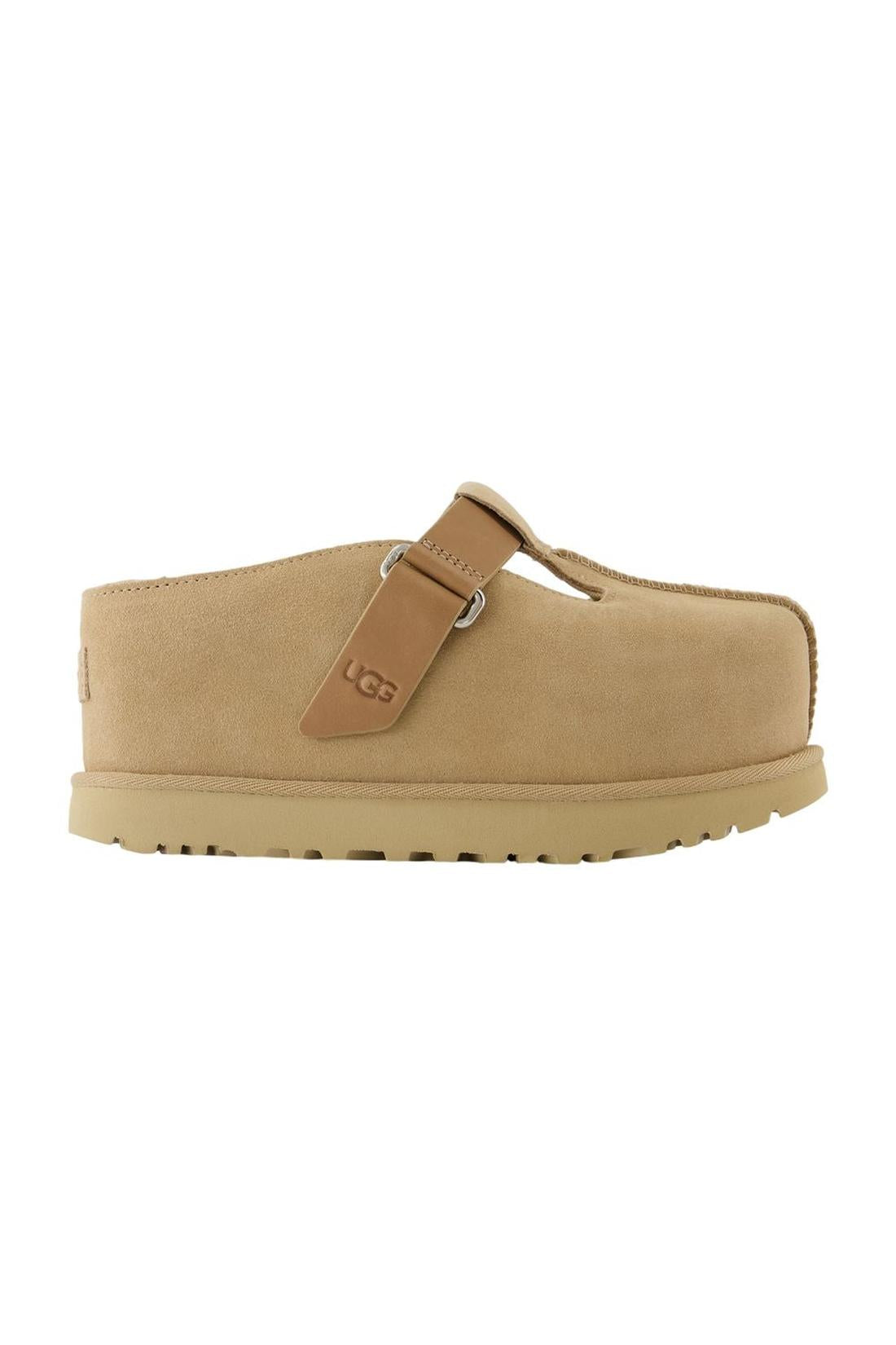 Ugg-Pantoletten W Goldenstar Hi Clog - UGG - Leder - Beige-schuhe / flache-schuhe-Black-Deal-Outlet-by-ARCHIVIST