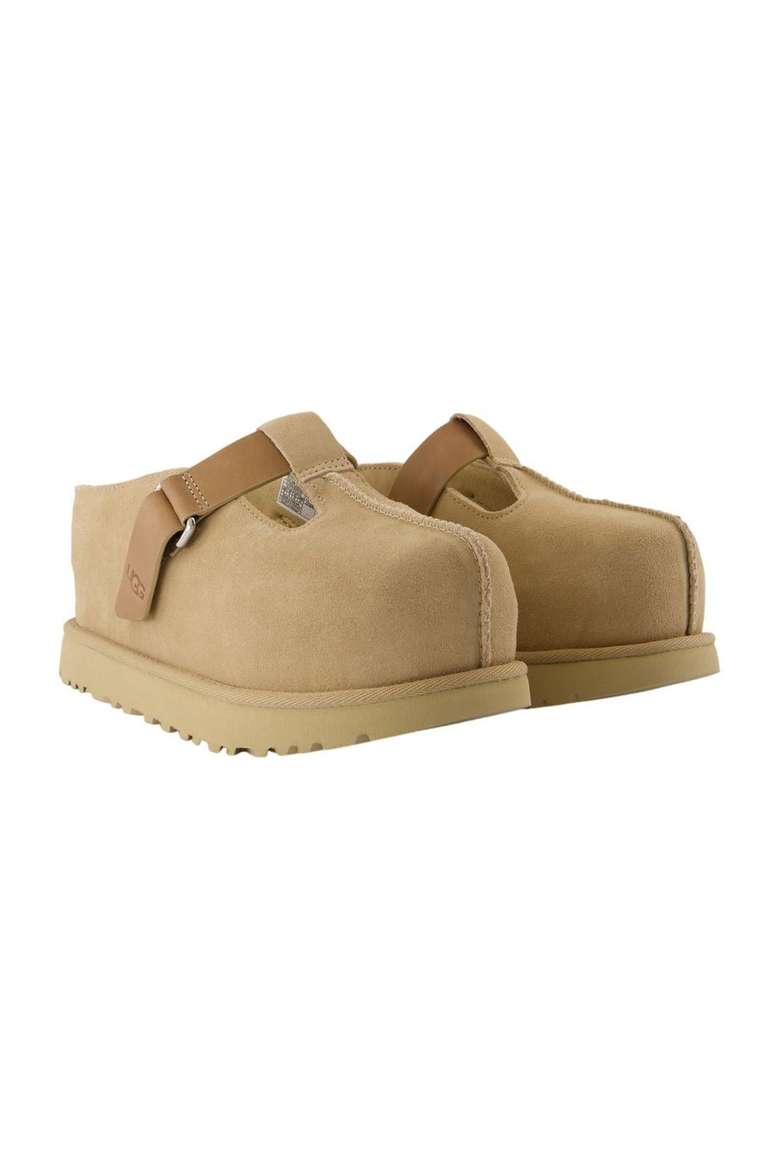 Ugg-Pantoletten W Goldenstar Hi Clog - UGG - Leder - Beige-schuhe / flache-schuhe-Black-Deal-Outlet-by-ARCHIVIST
