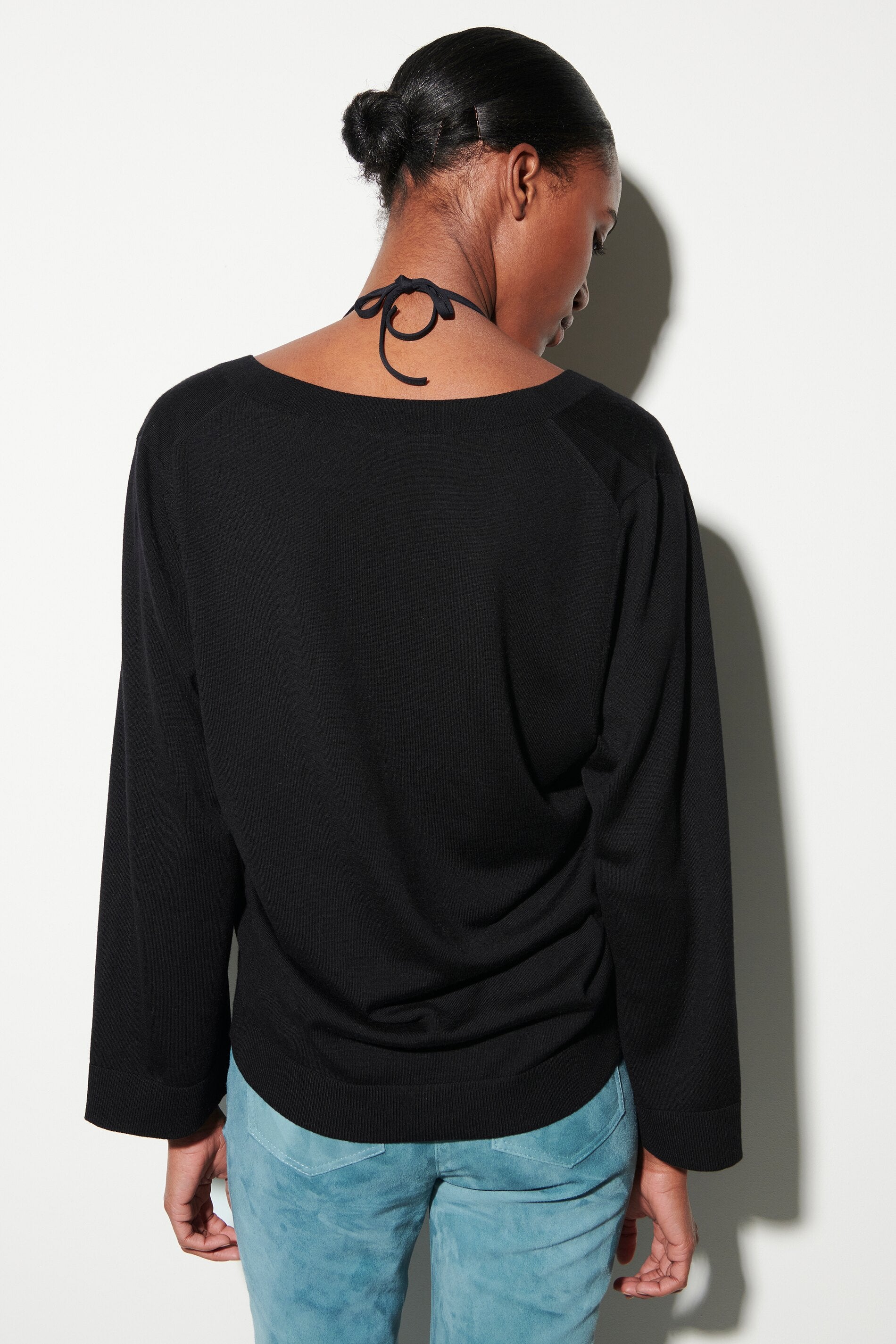 V-Neck-Pulli aus Woll-Mix