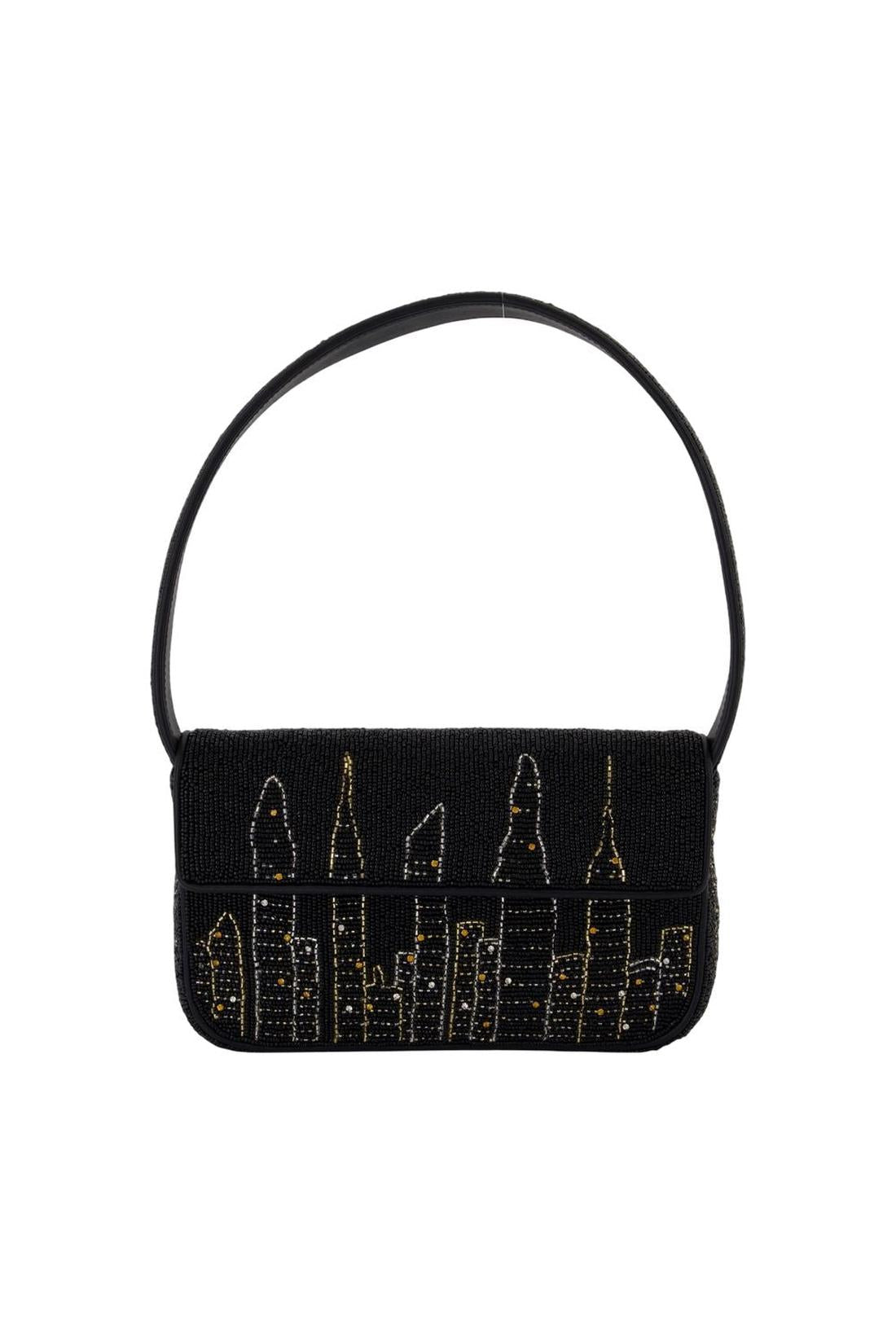 Staud-Tommy Beaded Schultertasche - Staud - Synthetik - Schwarz-Taschen-Black-Deal-Outlet-by-ARCHIVIST