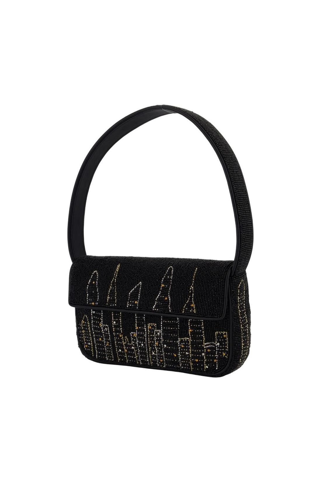 Staud-Tommy Beaded Schultertasche - Staud - Synthetik - Schwarz-Taschen-Black-Deal-Outlet-by-ARCHIVIST