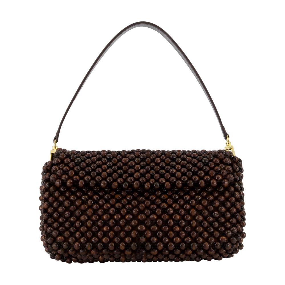 Timmy Schultertasche - Staud - Perlen - Braun