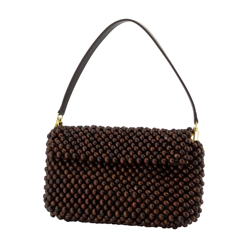 Timmy Schultertasche - Staud - Perlen - Braun