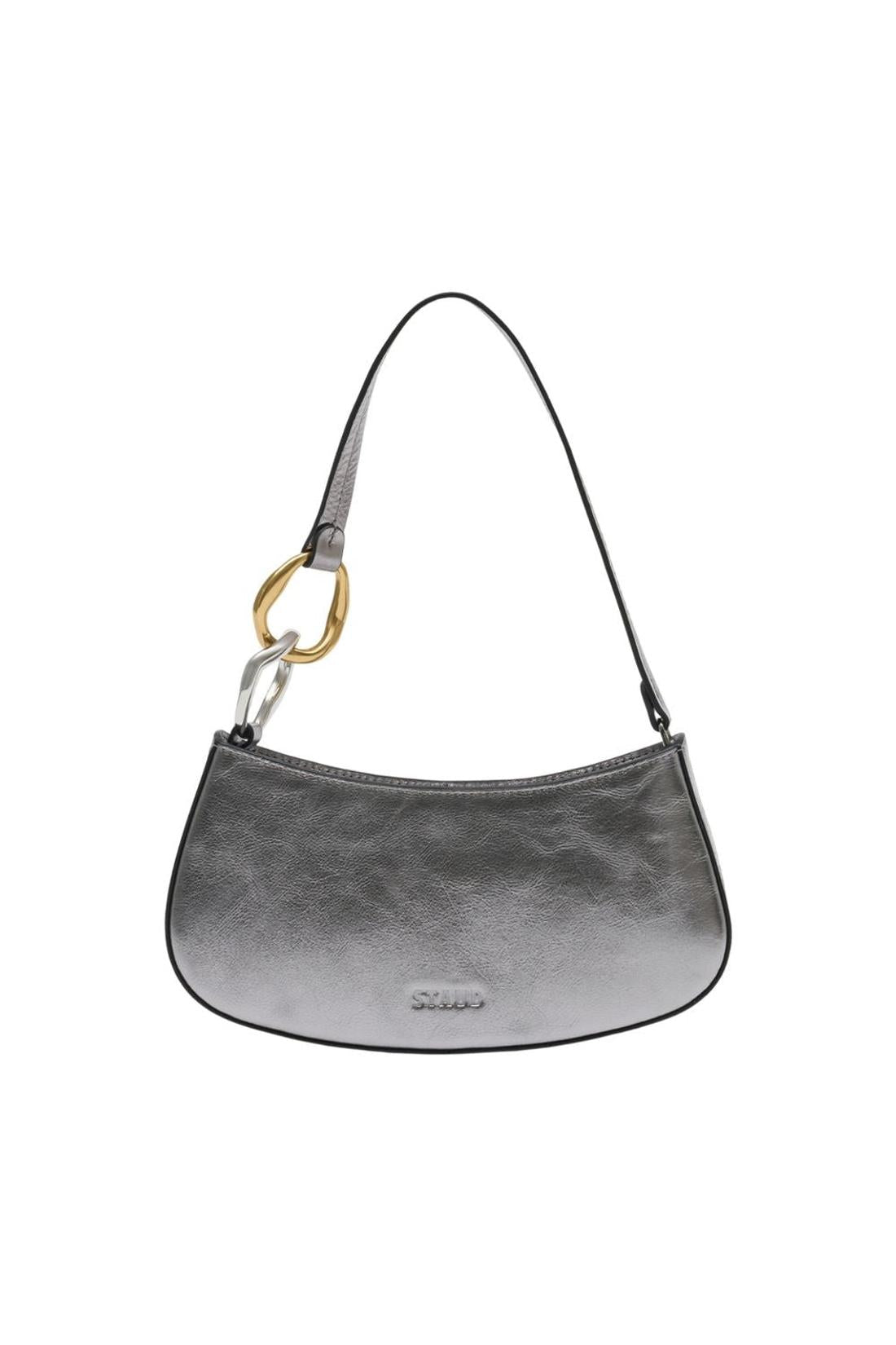 Ollie Schultertasche - Staud - Leder - Silber