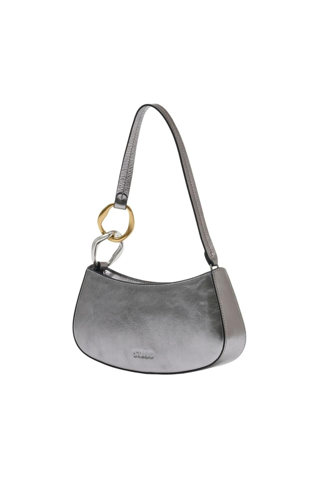 Ollie Schultertasche - Staud - Leder - Silber
