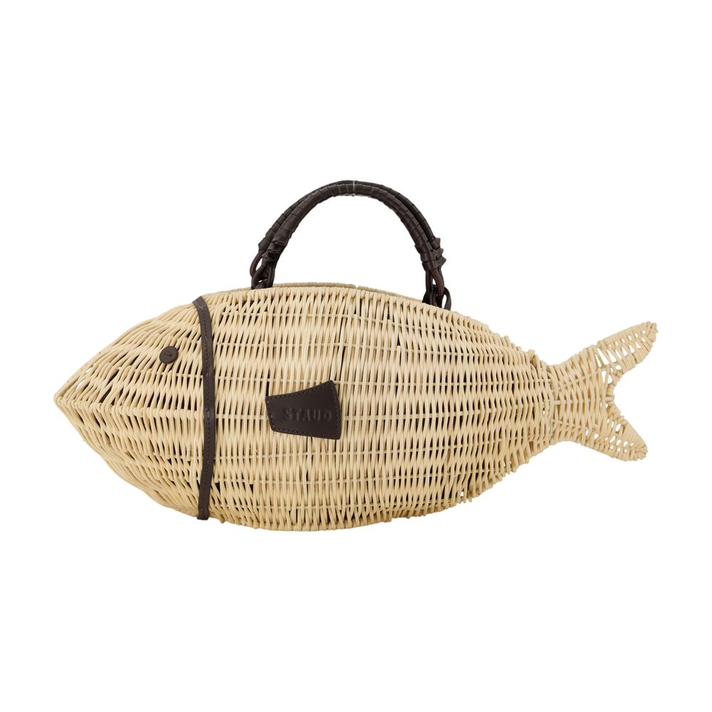 Cleo Fish Handtasche – Staud – Bast – Elfenbein