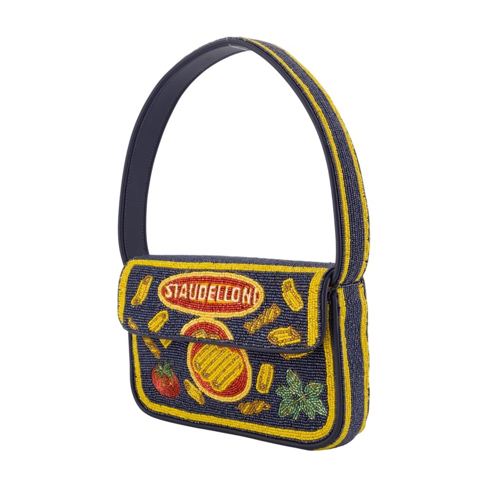 Tommy Beaded Umhängetasche – Staud – Kunstleder – Mehrfarbig