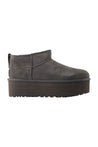 Ugg-Classic Ultra Mini Platform Stiefeletten - UGG - Leder - Grau-Stiefel & Stiefeletten-Black-Deal-Outlet-by-ARCHIVIST