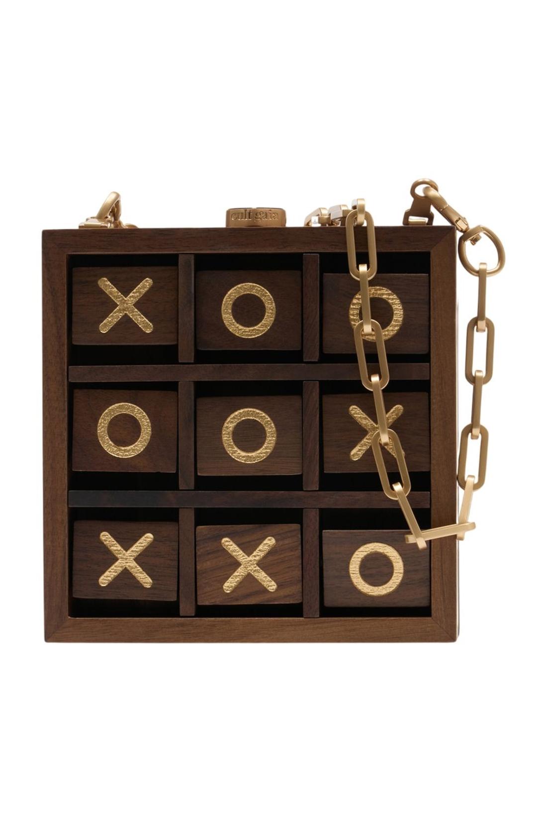 Tic Tac Toe-Tasche – Cult Gaia – Holz – Braun-Taschen-Cult Gaia-OUTLET-One size-brown-ARCHIVIST-ARCHIVE-SALE
