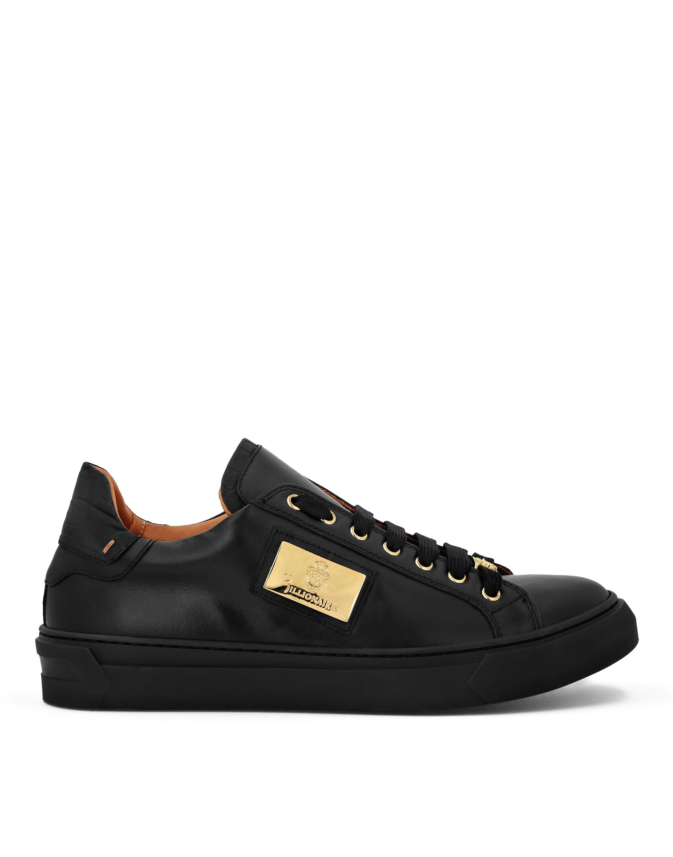 Croco Printed Nappa Leather Lo-Top Sneakers