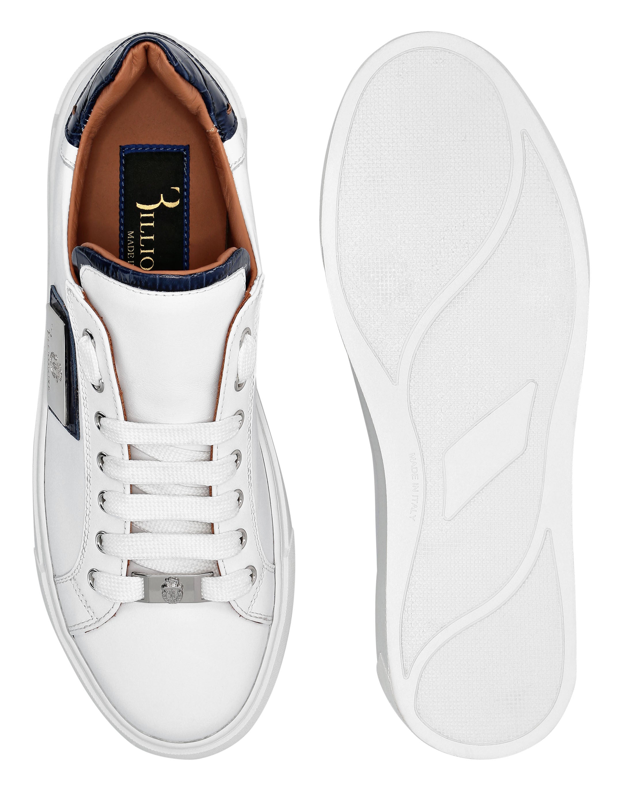 Croco Printed Nappa Leather Lo-Top Sneakers