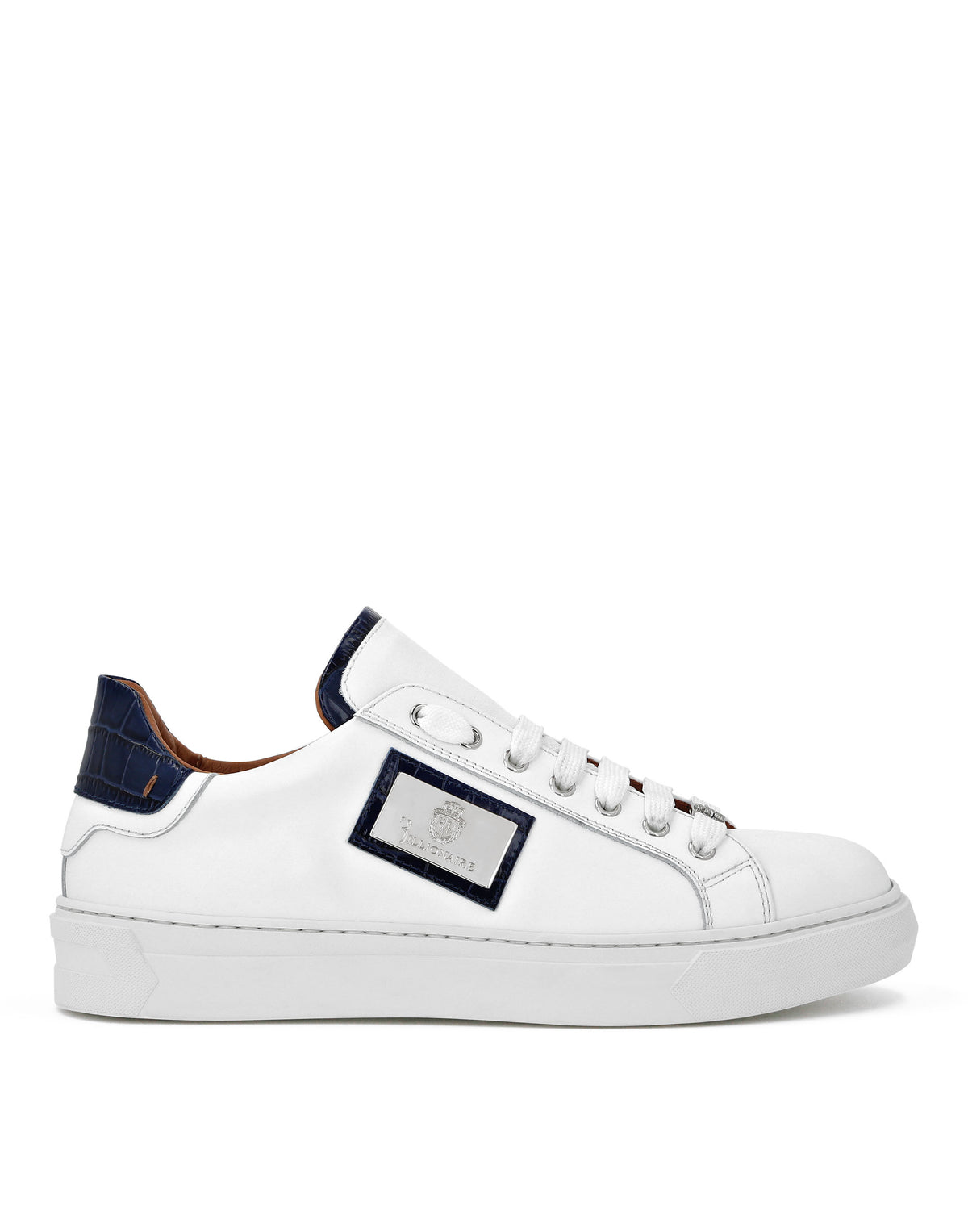 Croco Printed Nappa Leather Lo-Top Sneakers