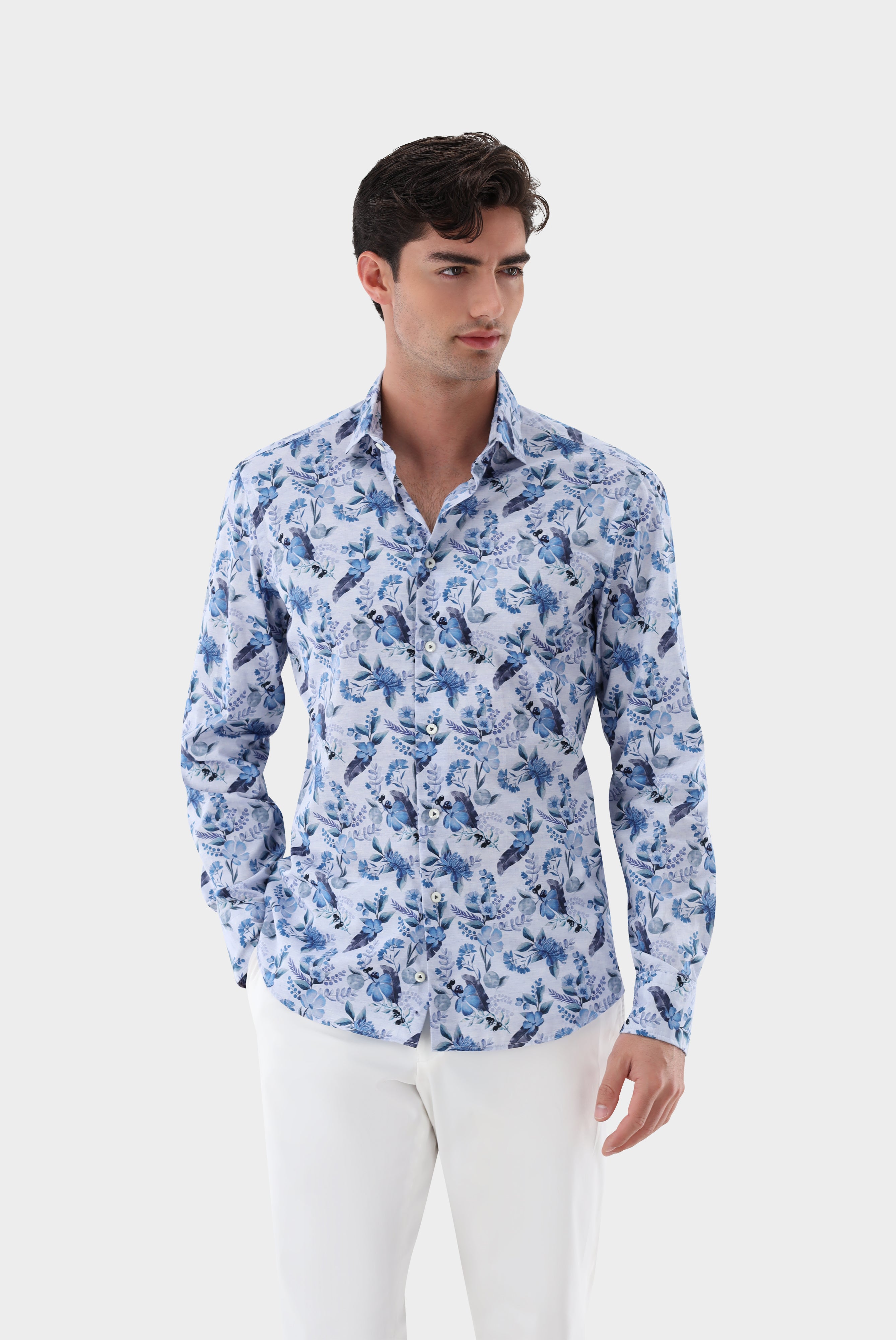 Van Laack-Popeline Hemd mit Blumendruck Tailor Fit-Hemden & Blusen-Black-Deal-Outlet-by-ARCHIVIST