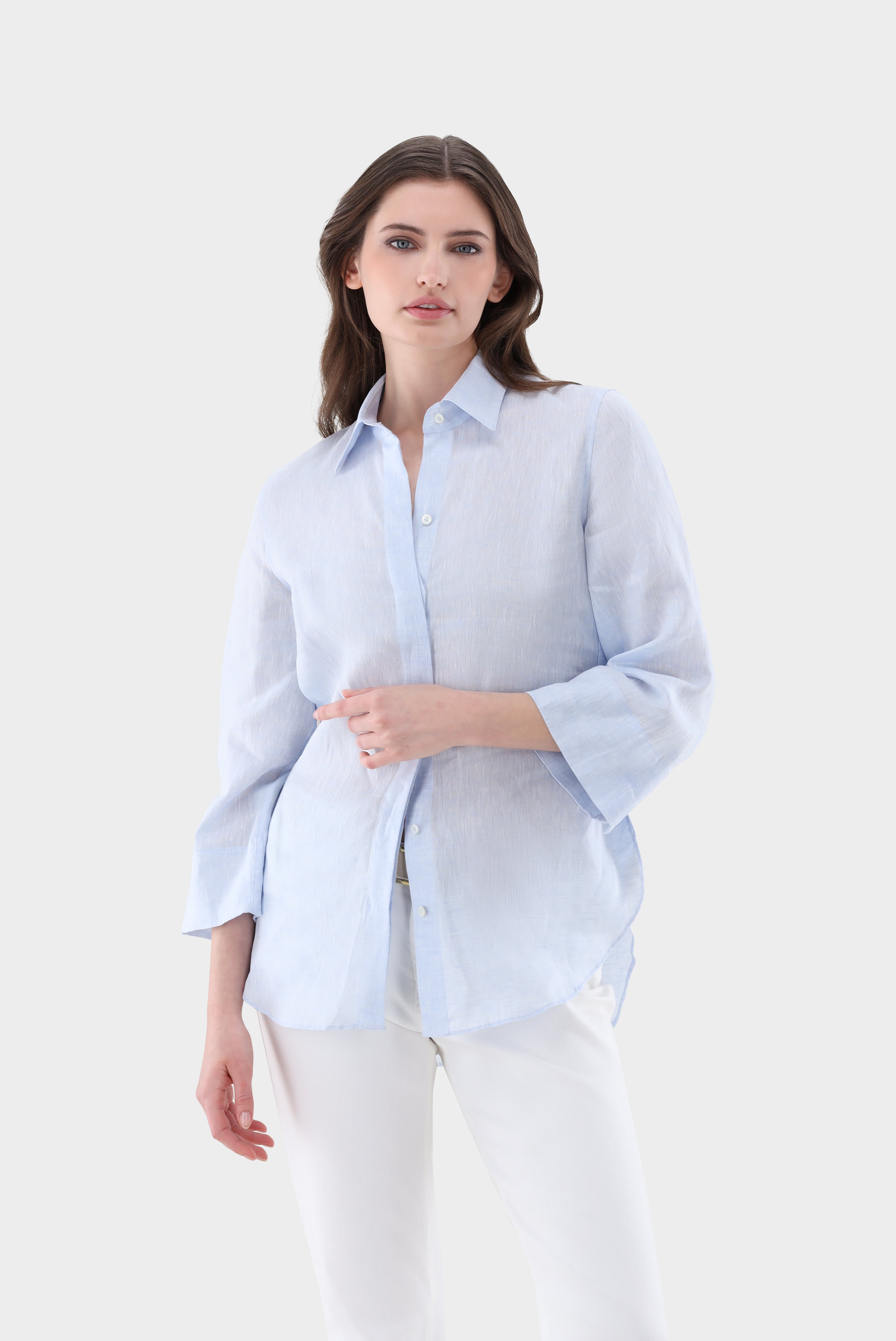 Van Laack-Hemdbluse aus Leinen mit Seitenschlitzen-Hemden & Blusen-Black-Deal-Outlet-by-ARCHIVIST