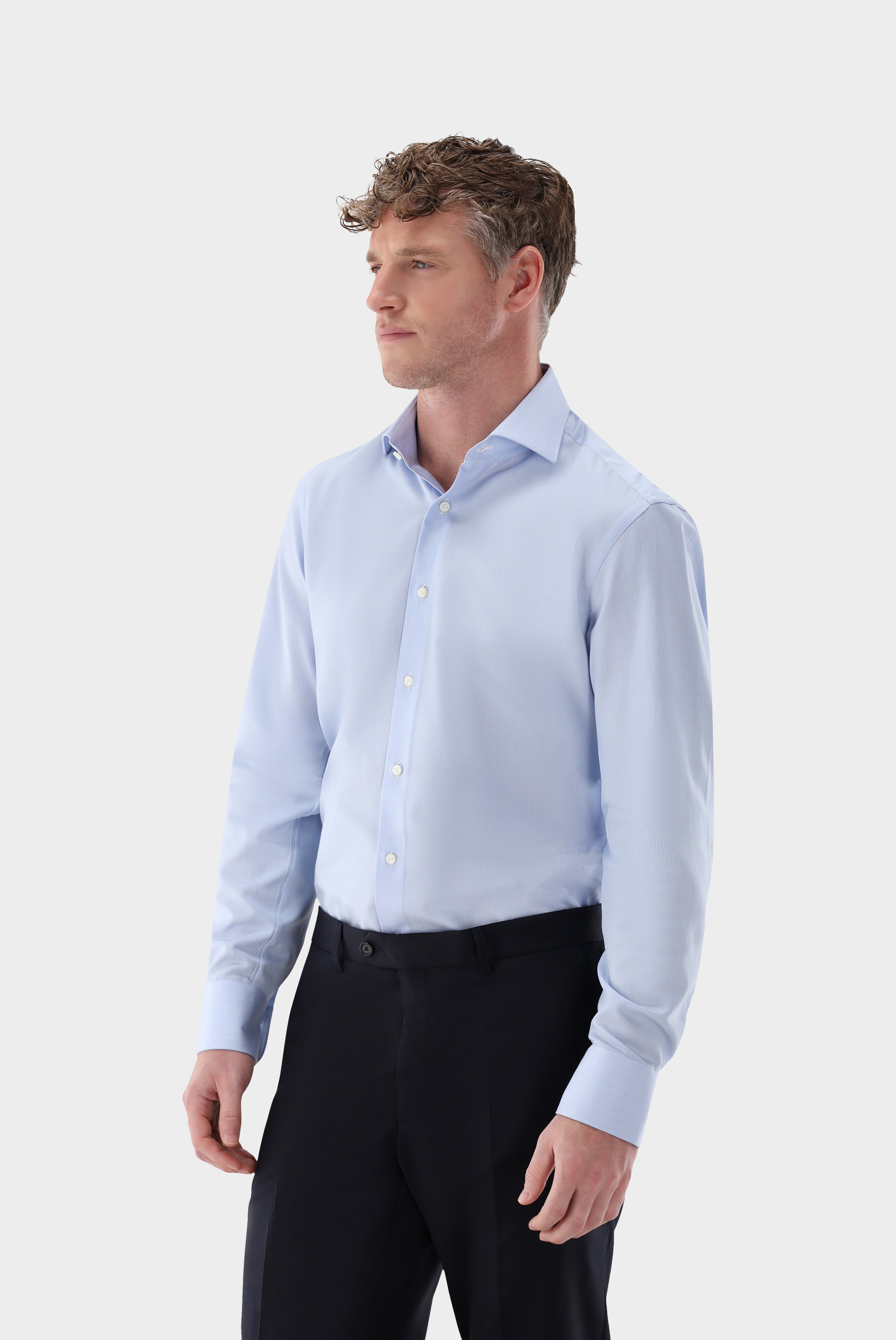 Striped shirt with texture, slim fit