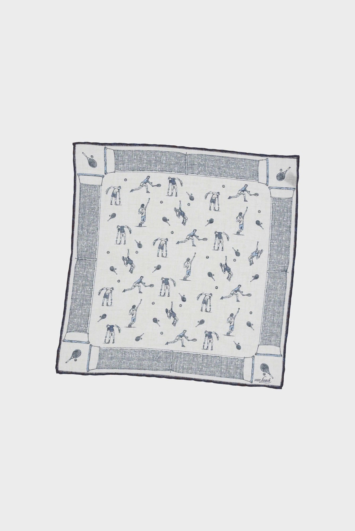 Pocket square with print, made of linen