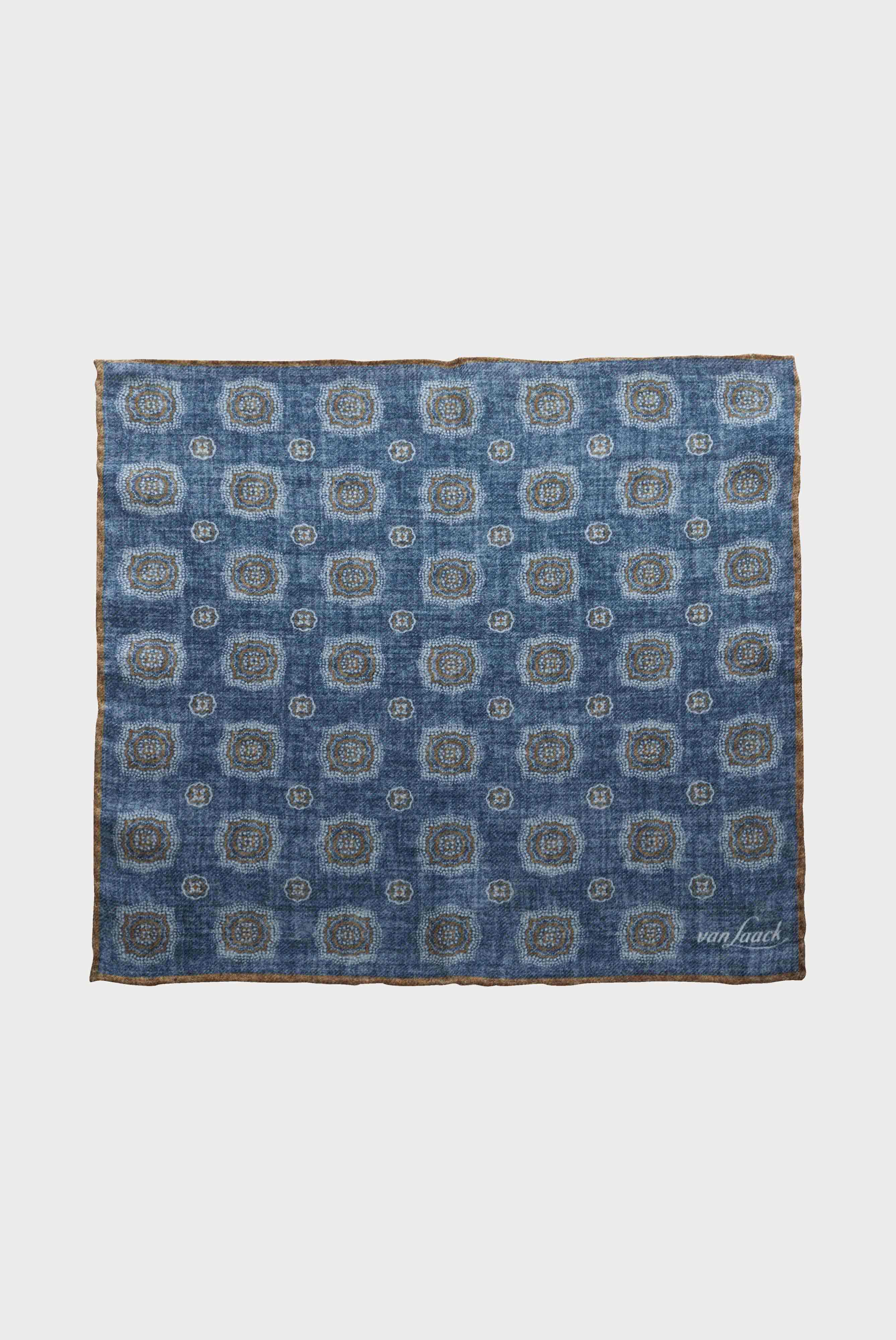 Van Laack-Einstecktuch aus Flanell mit großem Medaillon-Print-Accessoires-Black-Deal-Outlet-by-ARCHIVIST