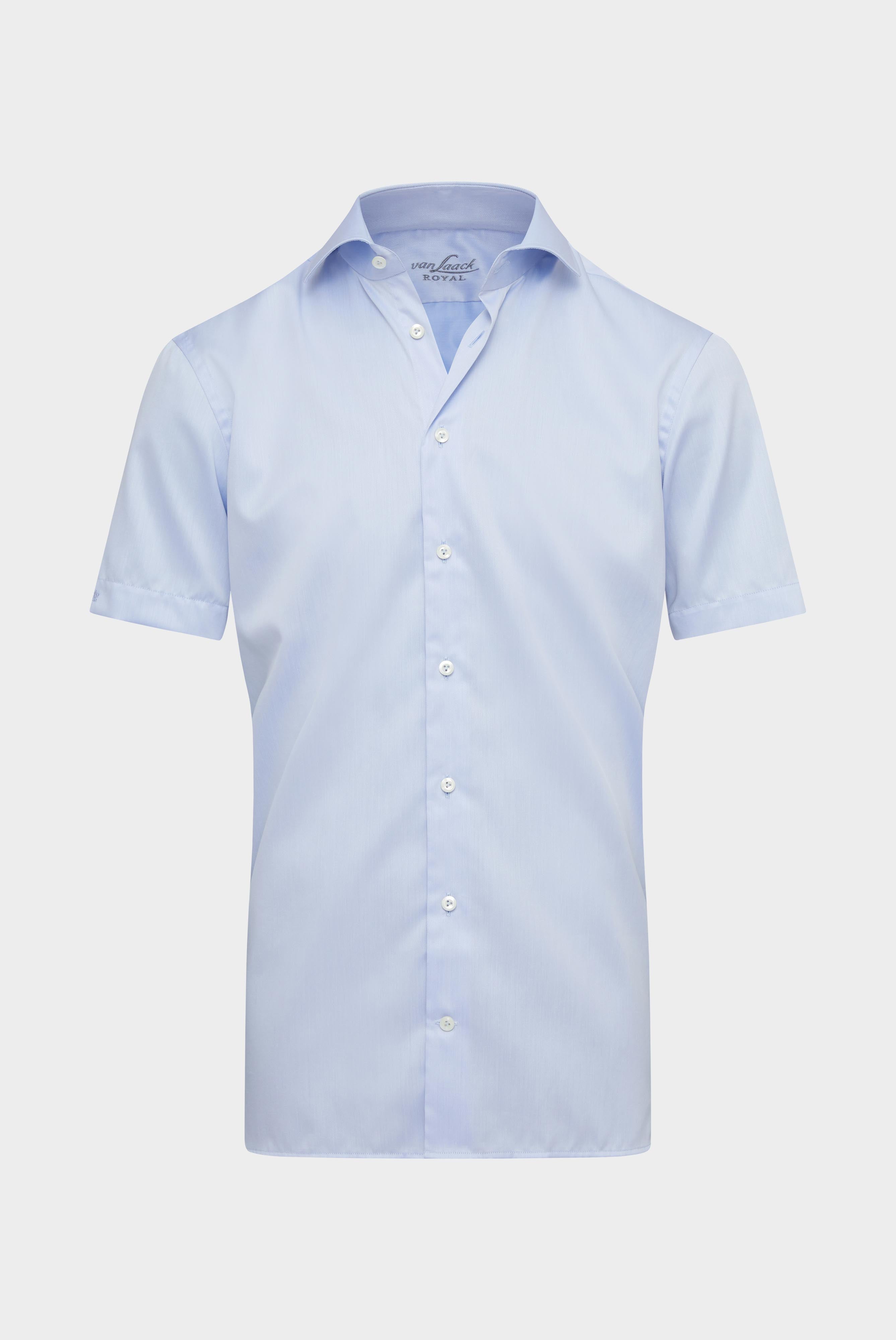 Van Laack-Kurzarm Hemd mit Haifischkragen aus Baumwolle Hellblau-Hemden & Blusen-Black-Deal-Outlet-by-ARCHIVIST