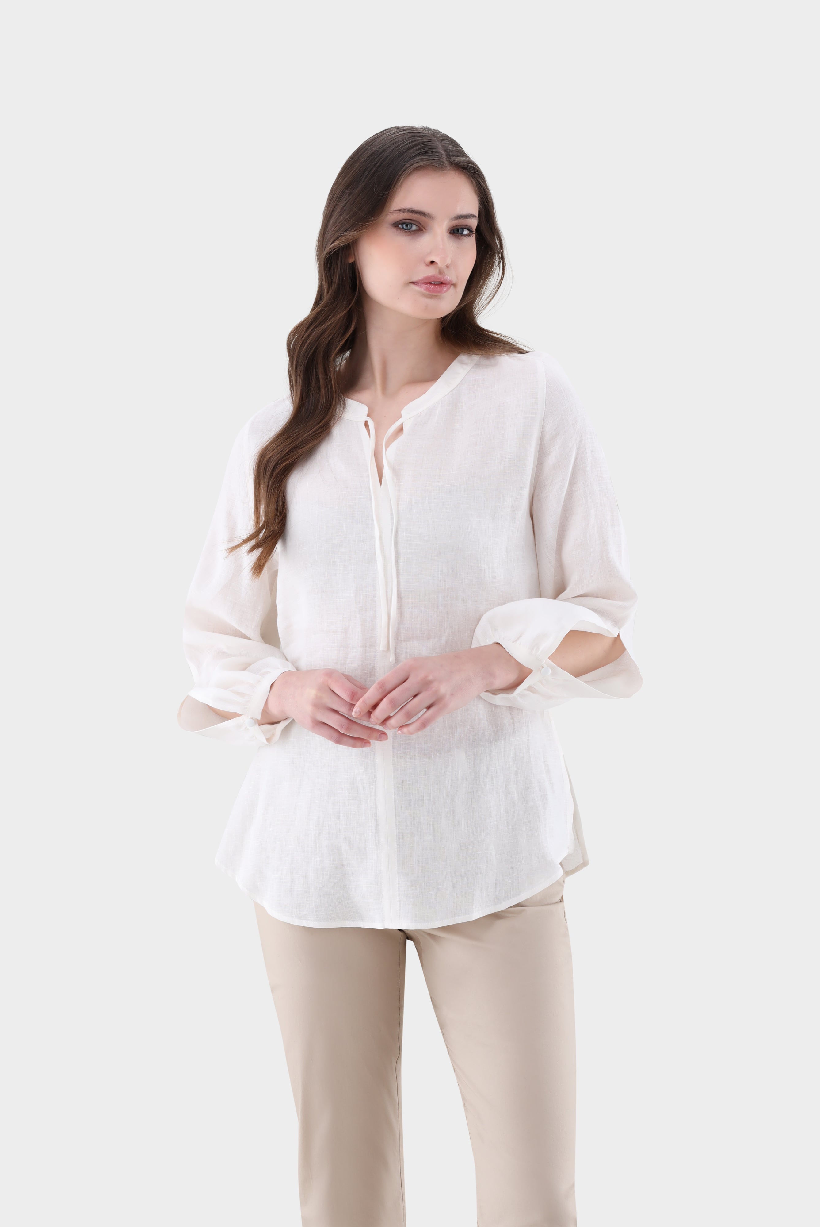 Van Laack-Leinen Tunika mit Bindeband-Hemden & Blusen-Black-Deal-Outlet-by-ARCHIVIST