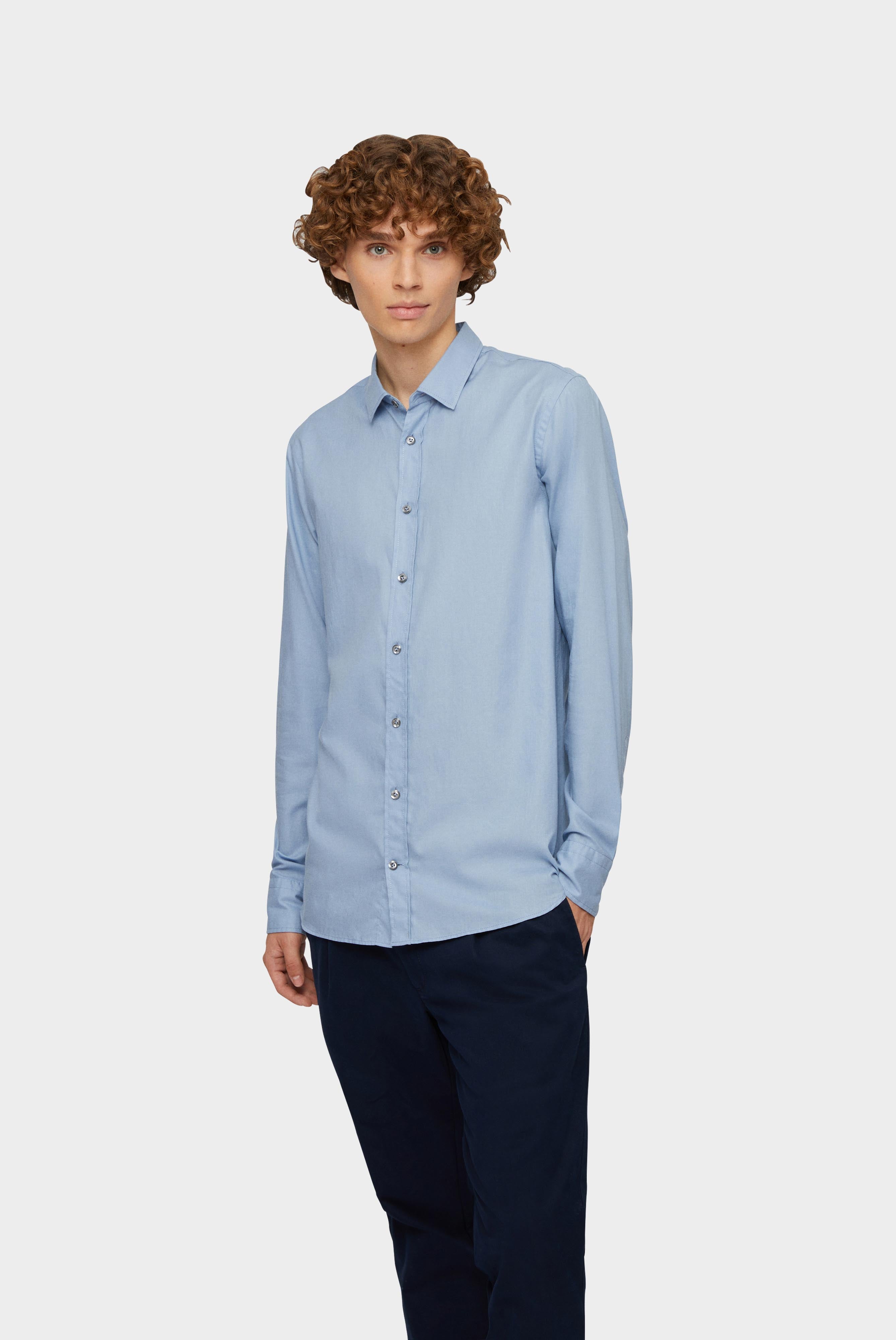 Van Laack-Twill Hemd mit Kent Kragen Slim Fit Hellblau-Hemden & Blusen-Black-Deal-Outlet-by-ARCHIVIST