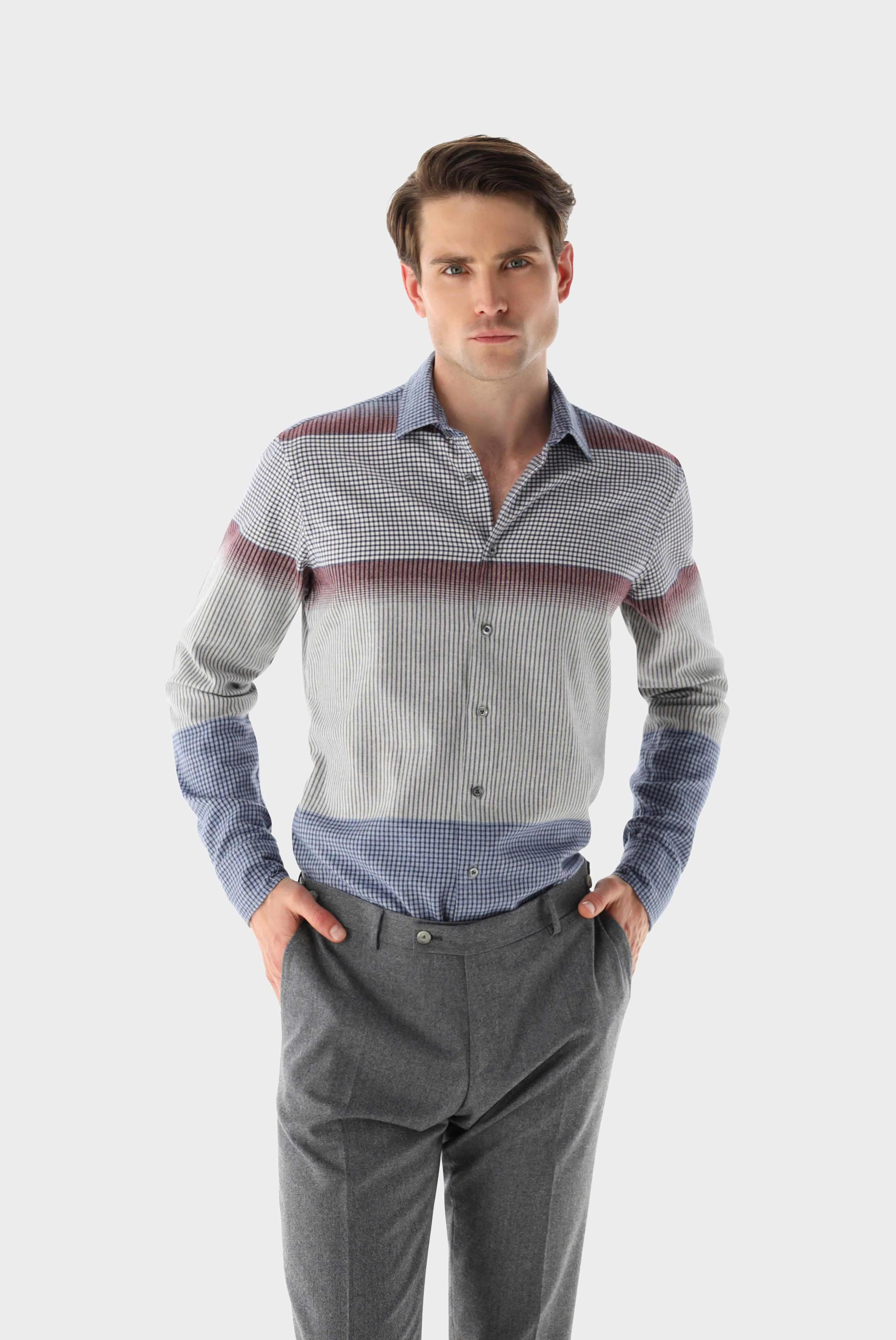 Kariertes Flanellhemd Slim Fit