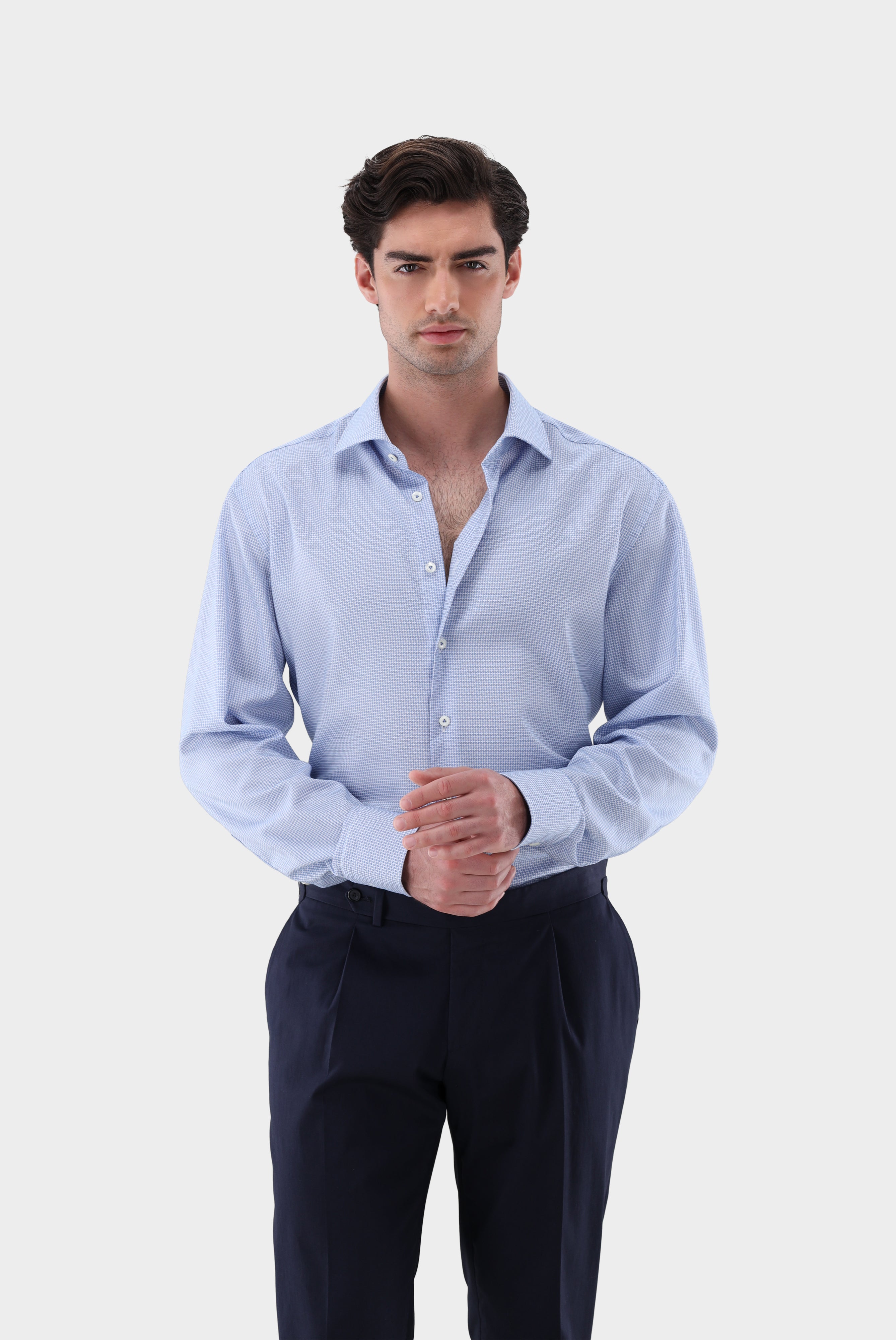 Non-iron checked shirt, tailor fit