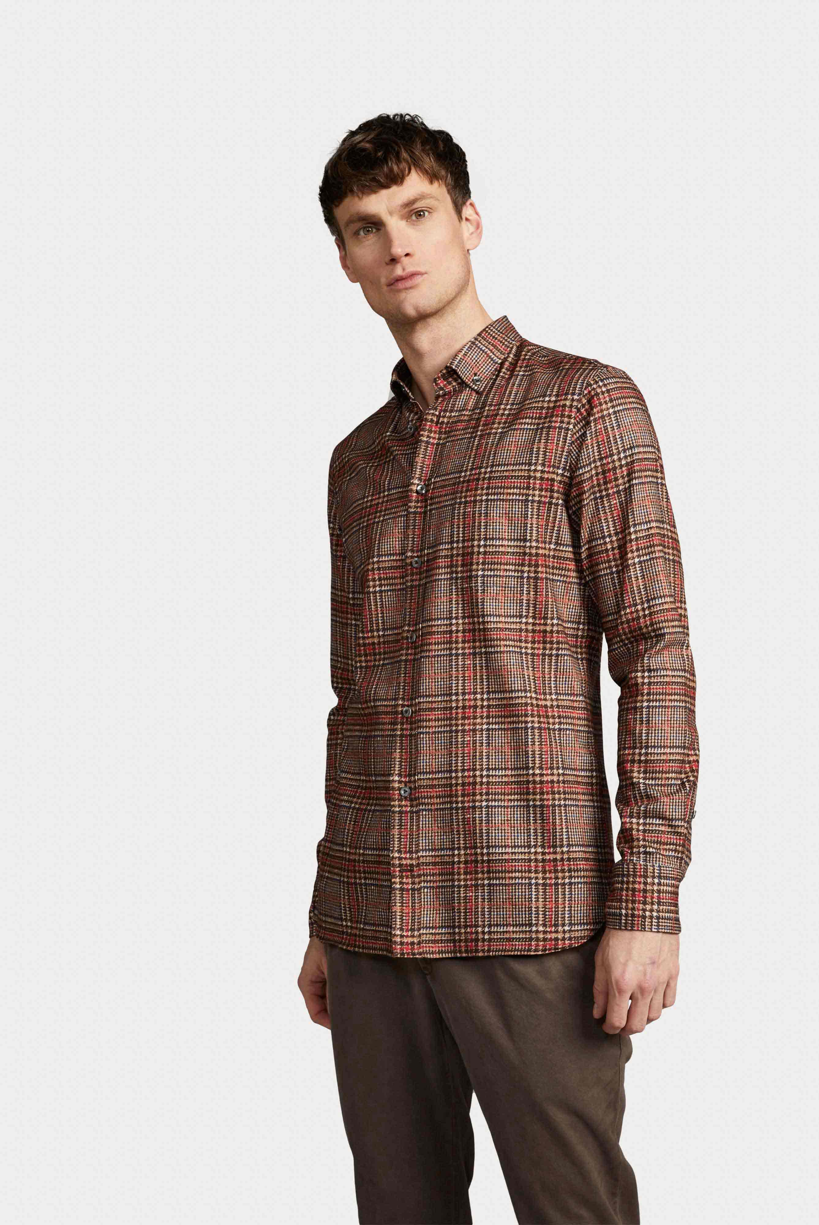 Van Laack-Hemd mit Button Down Kragen Tailor Fit Beige/Braun Kariert-Hemden & Blusen-Black-Deal-Outlet-by-ARCHIVIST