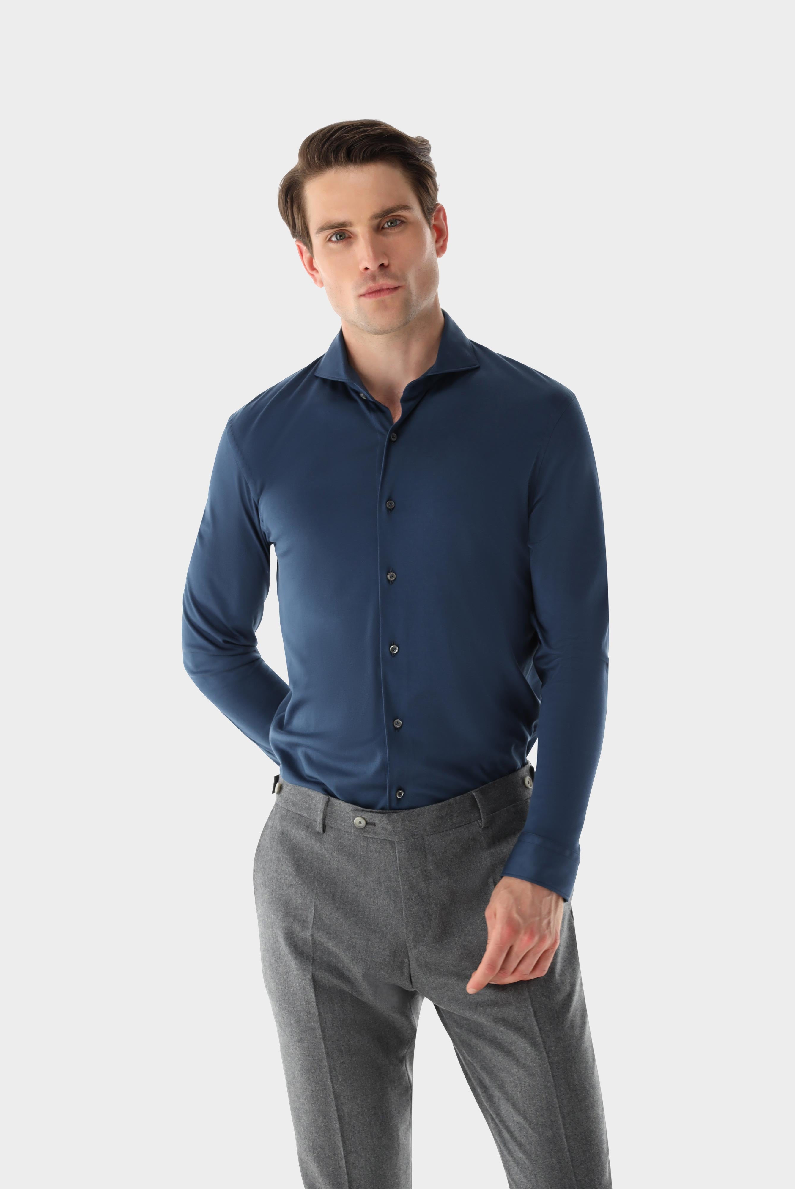 Van Laack-Jersey Hemd aus Schweizer Baumwolle Tailor Fit-Hemden & Blusen-Black-Deal-Outlet-by-ARCHIVIST