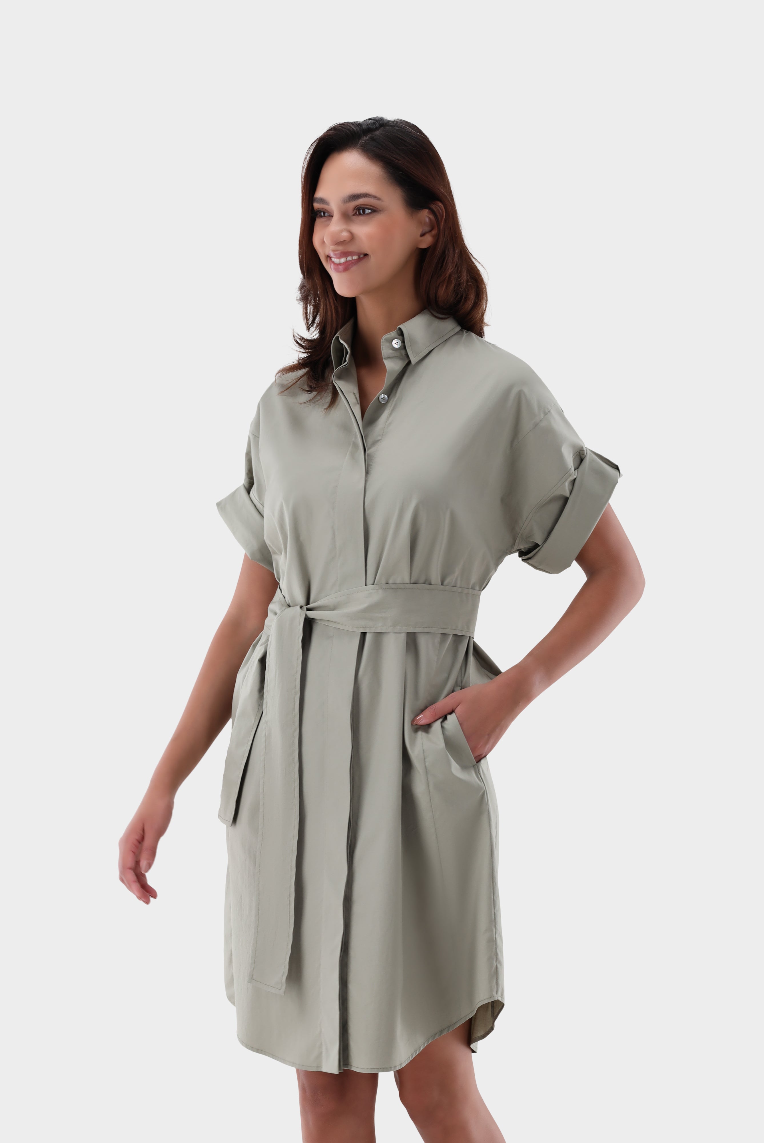 Van Laack-Hemdblusenkleid mit Bindegürtel-Kleider & Röcke-Black-Deal-Outlet-by-ARCHIVIST
