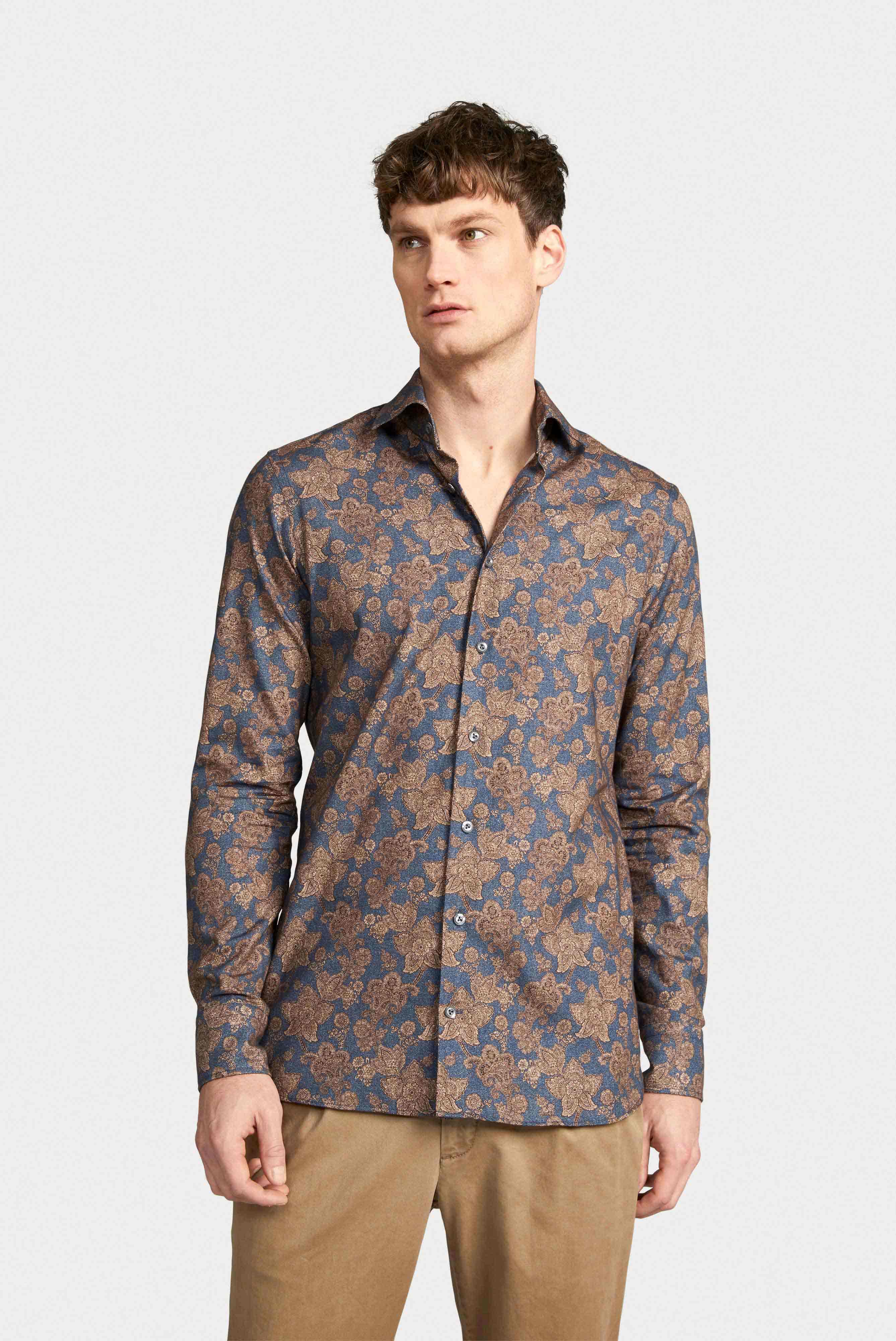 Van Laack-Hemd mit Blumenprint Tailor Fit Blau/Braun-Hemden & Blusen-Black-Deal-Outlet-by-ARCHIVIST