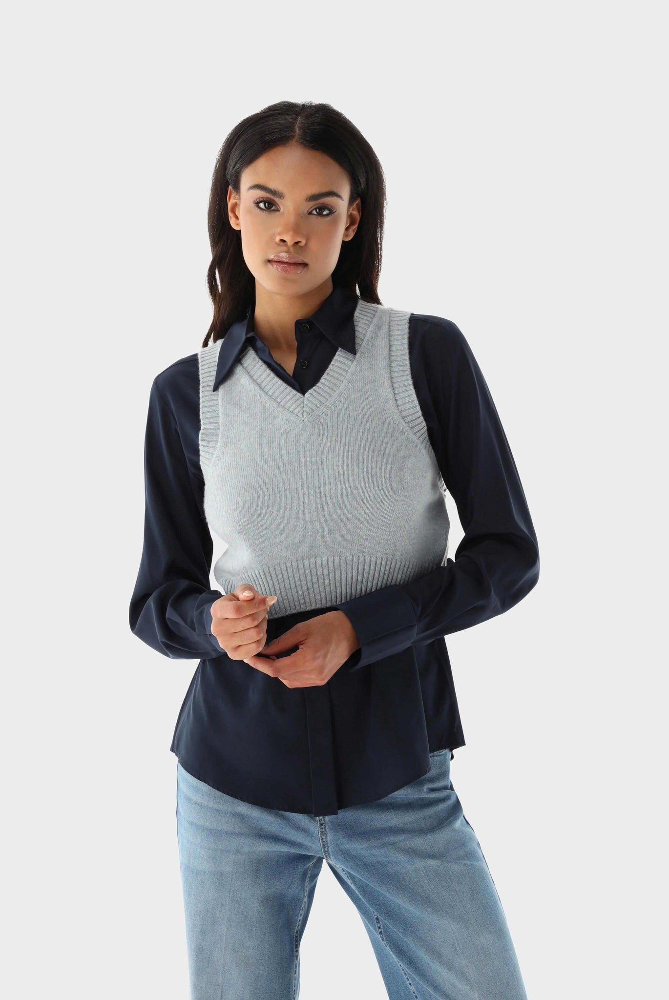 Van Laack OUTLET Kurzer Pullunder mit Kaschmir im SALE ARCHIVIST