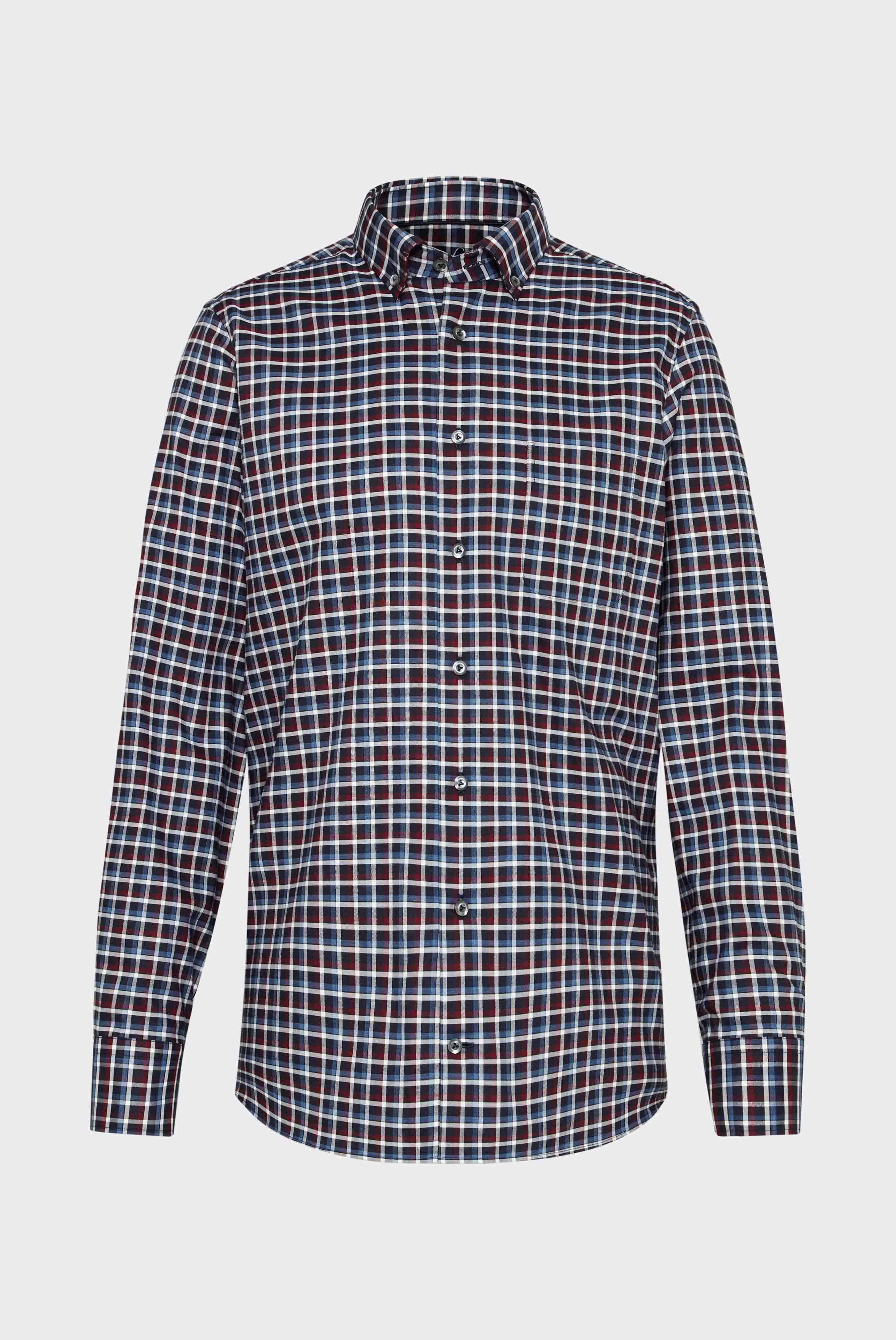 Van Laack-Bügelfreies Hemd Tailor Fit Dunkelblau Kariert-Hemden & Blusen-Black-Deal-Outlet-by-ARCHIVIST