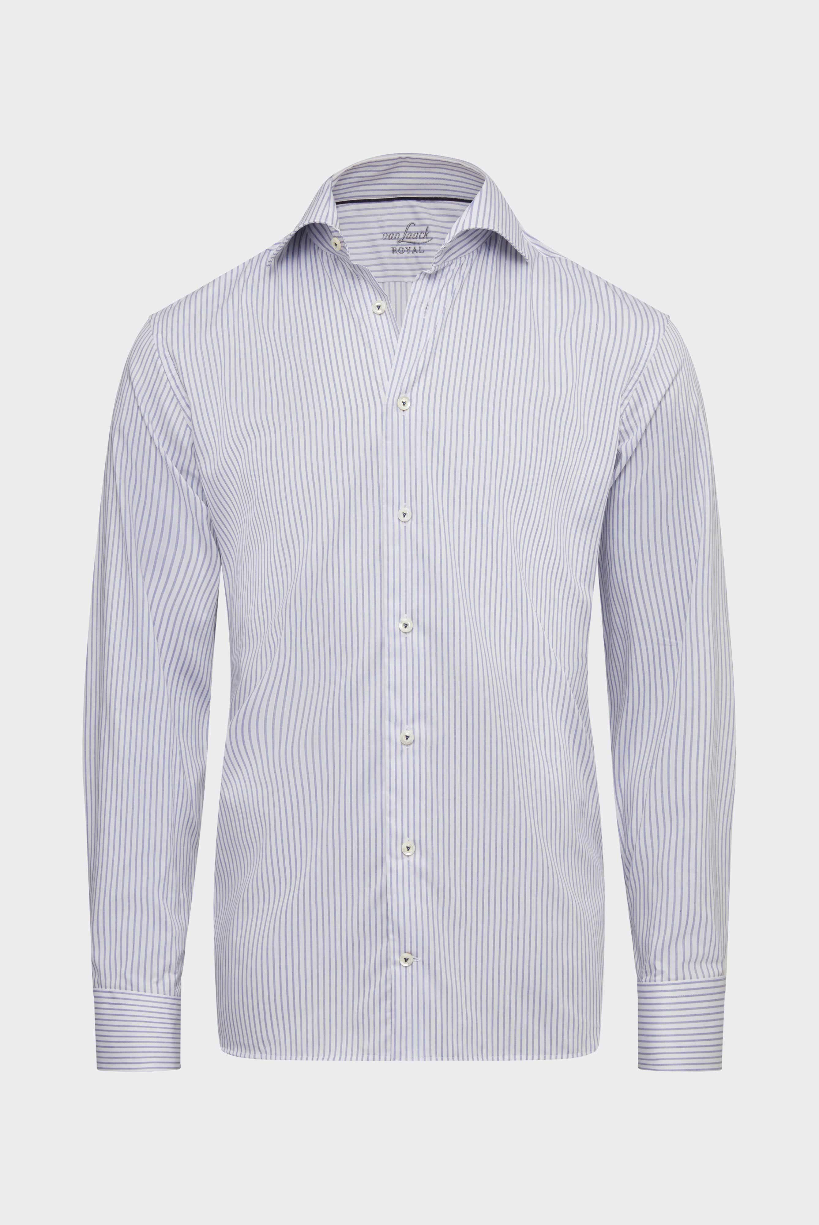 Non-iron twill business shirt, tailor fit, dark blue, striped