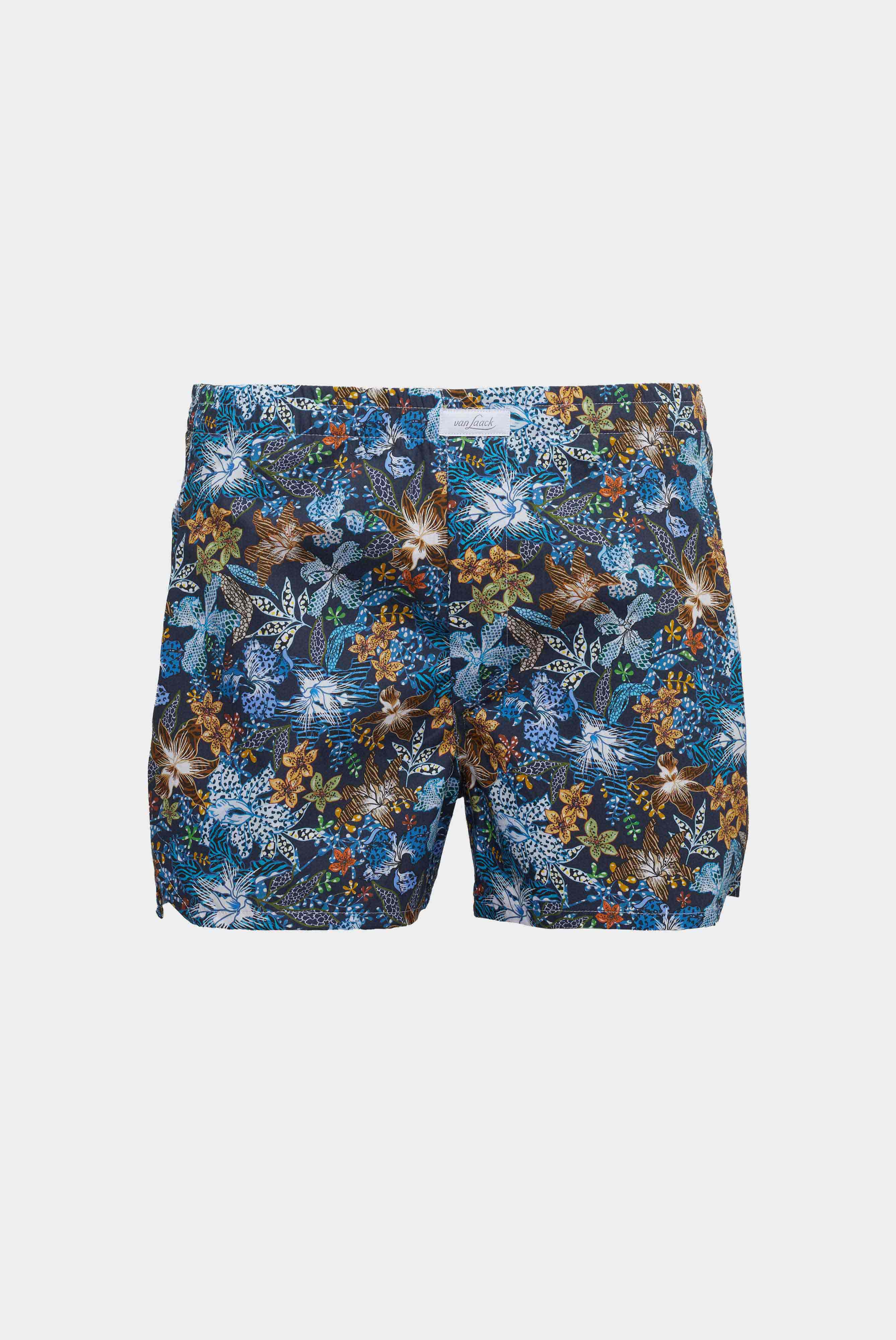 Exklusive Boxershorts mit Blüten Druck Blau