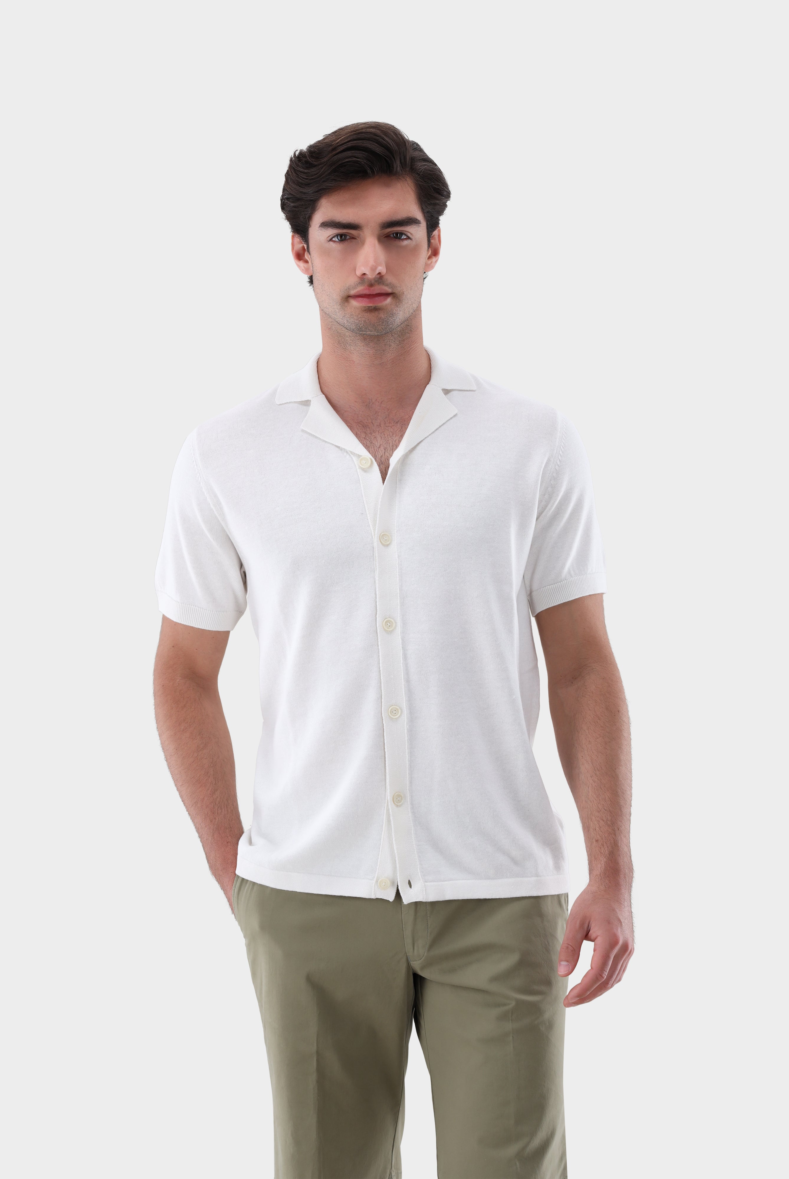 Van Laack-Kurzarm Strickhemd mit Reverskragen-Shirts-Black-Deal-Outlet-by-ARCHIVIST