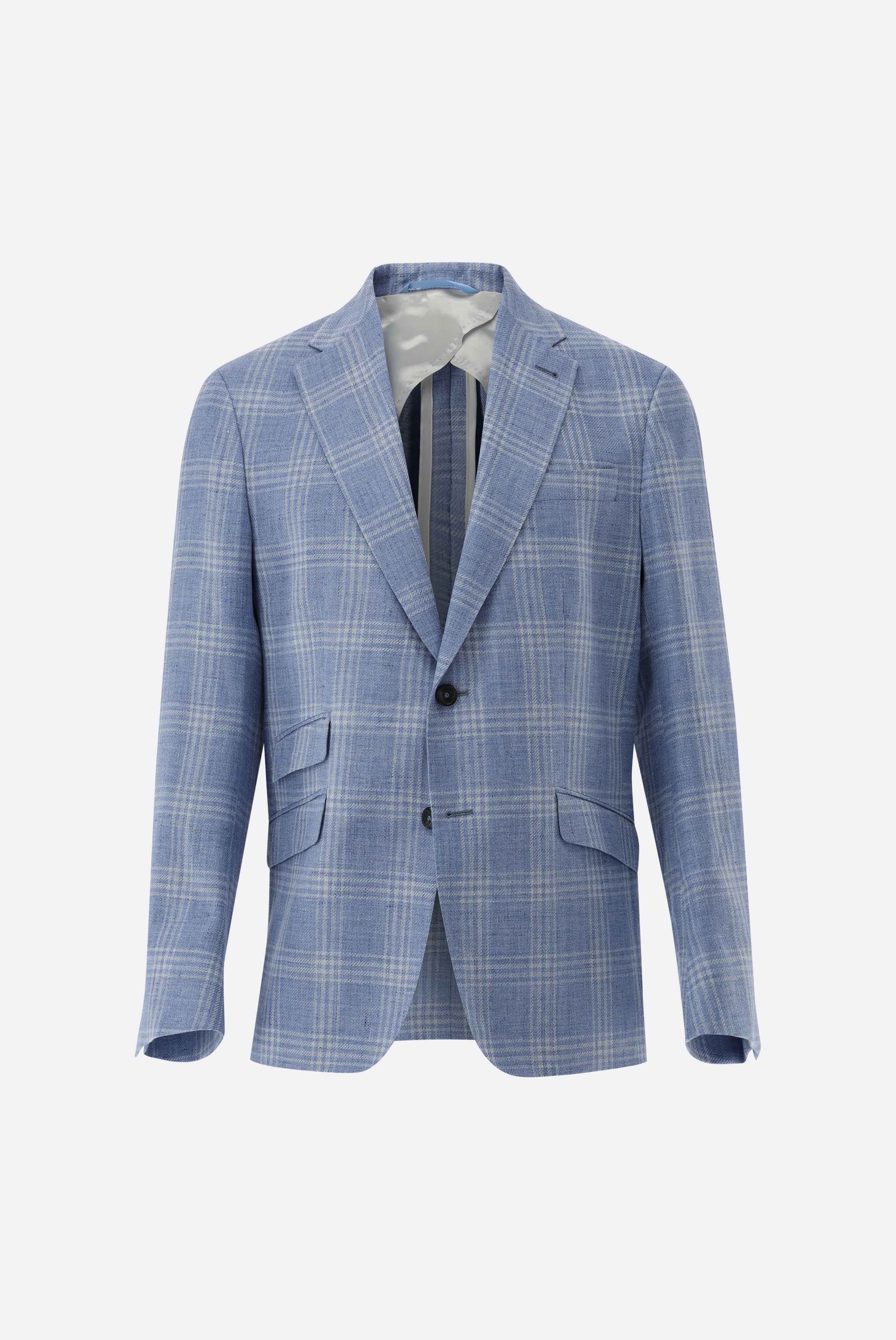 Van Laack-Ungefüttertes kariertes Sakko mit Leinen-Jacken & Mäntel-Black-Deal-Outlet-by-ARCHIVIST