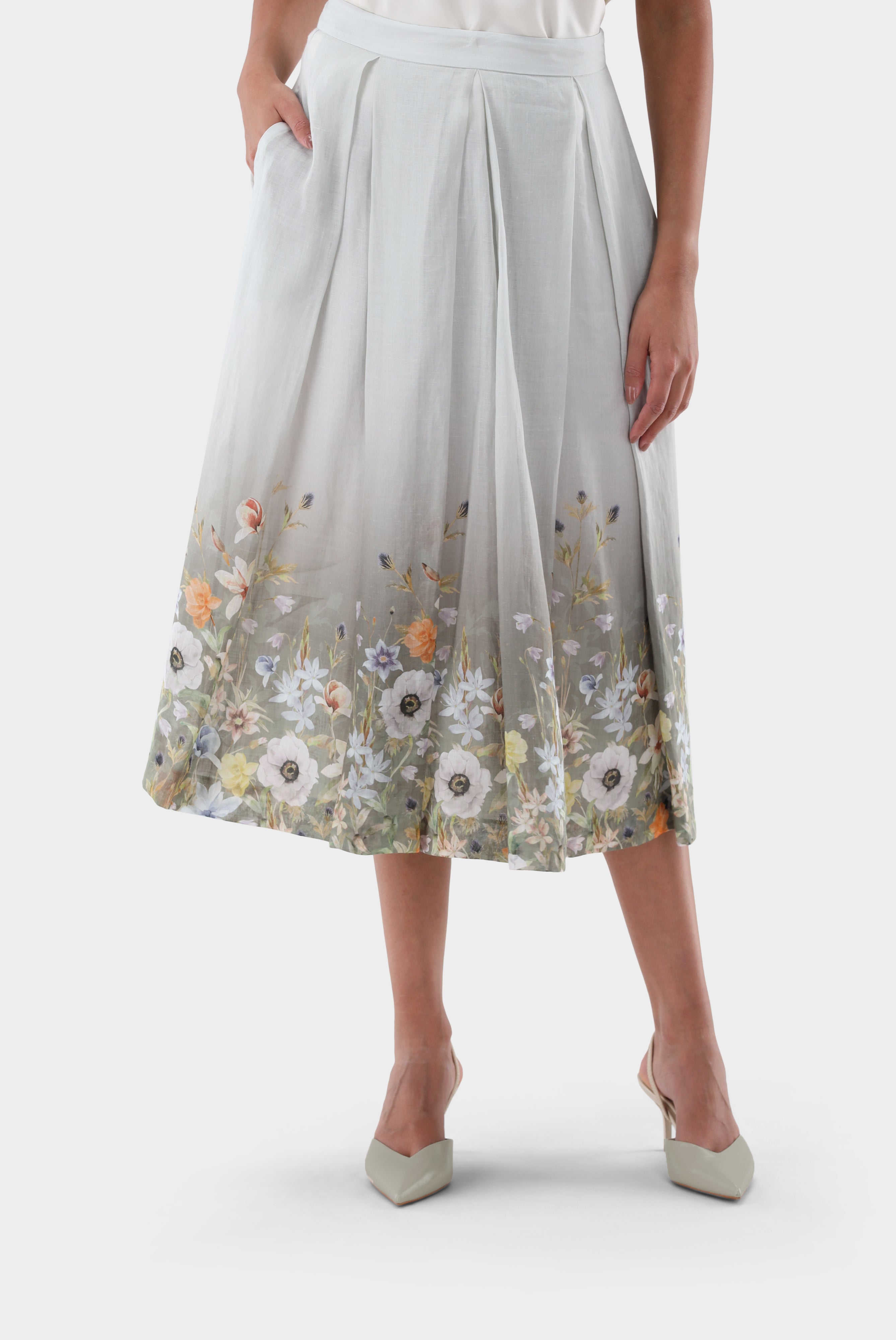 Van Laack-Midi-Rock mit Blumenmuster-Kleider & Röcke-Black-Deal-Outlet-by-ARCHIVIST