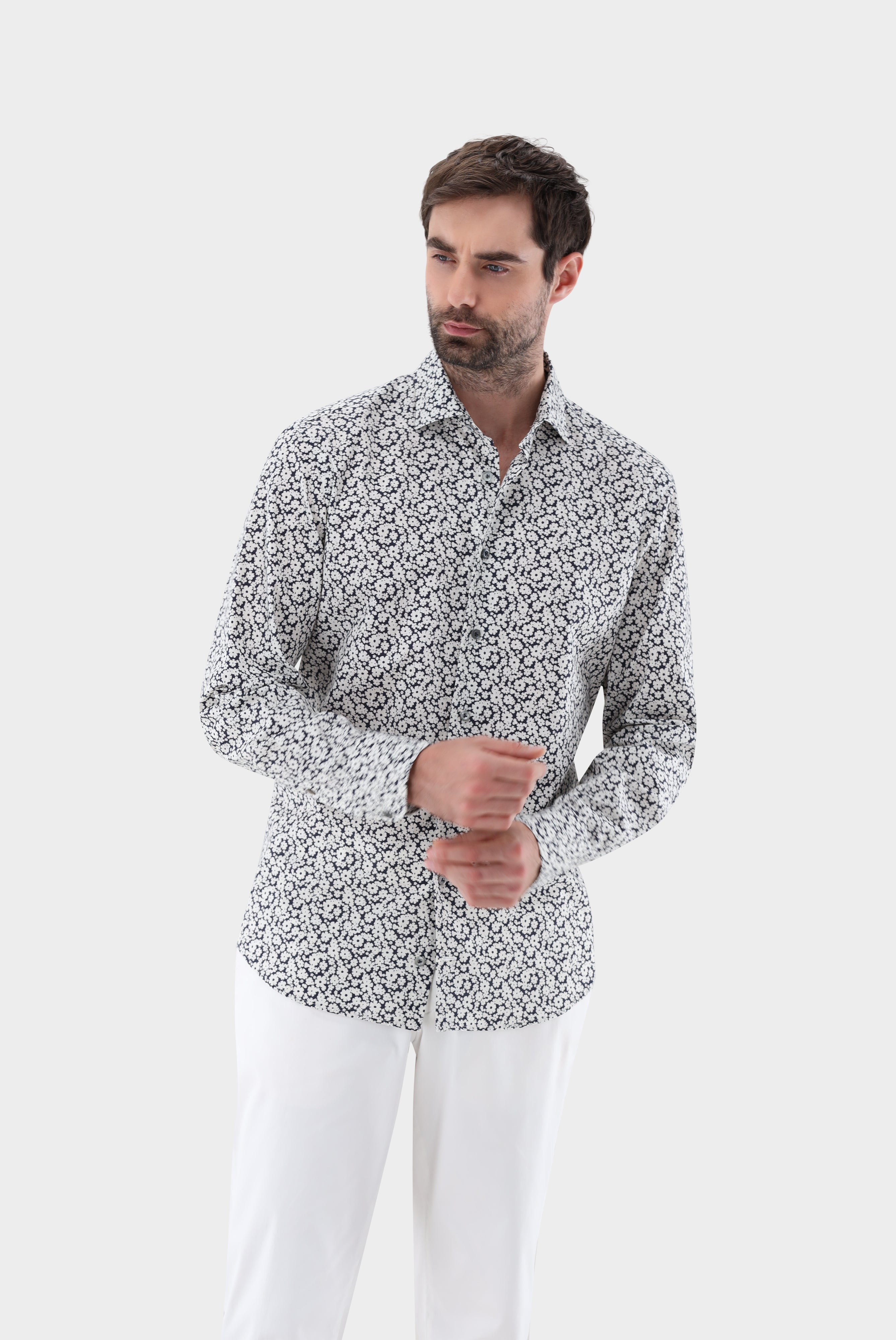 Van Laack-Hemd mit Blumenmuster Tailor Fit-Hemden & Blusen-Black-Deal-Outlet-by-ARCHIVIST