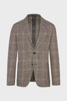 Van Laack-Sakko aus karierter Wolle-Seide-Leinen-Mischung Braun-Jacken & Mäntel-Black-Deal-Outlet-by-ARCHIVIST