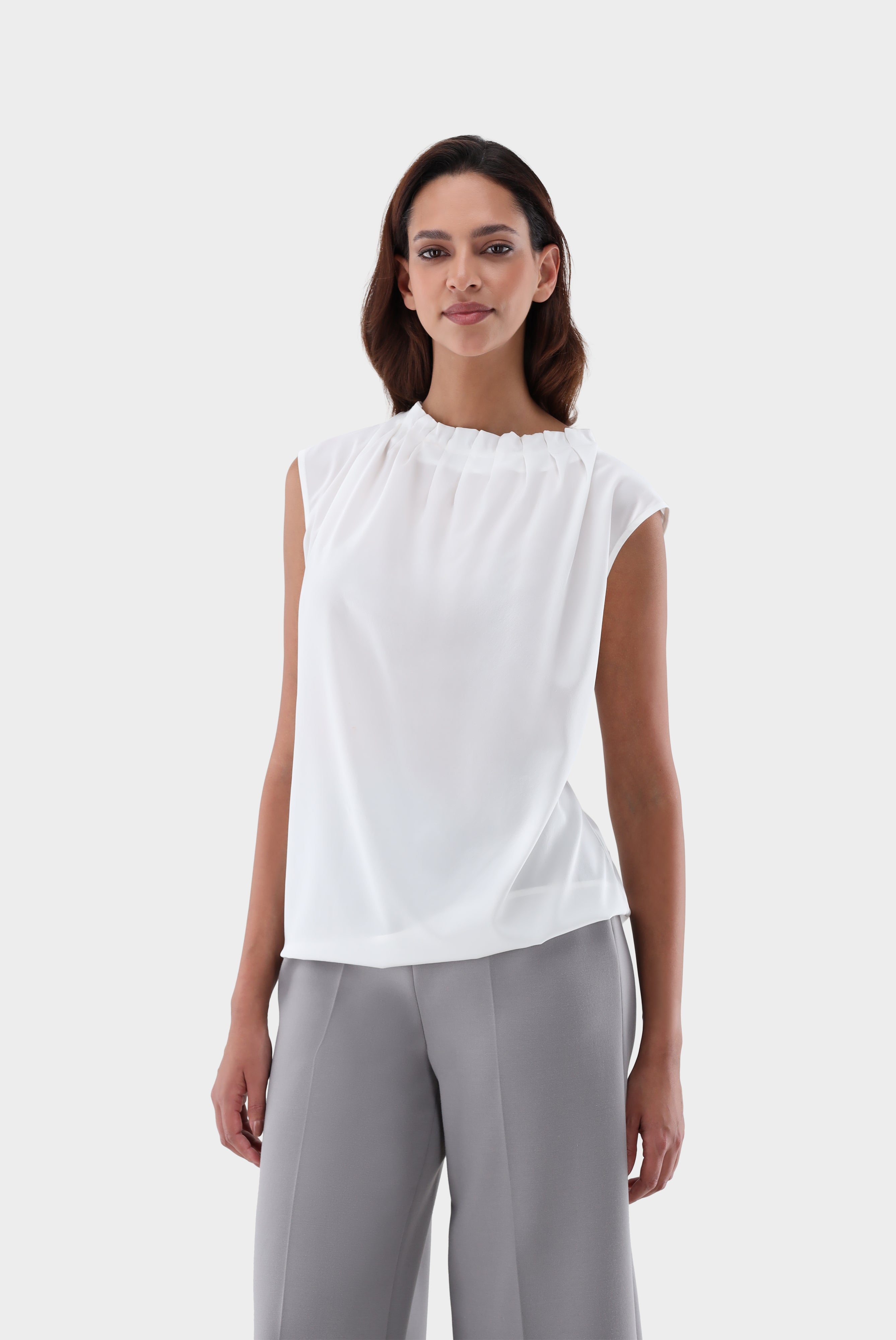 Van Laack-Ärmellose Bluse aus Seide mit Falten-Hemden & Blusen-Black-Deal-Outlet-by-ARCHIVIST