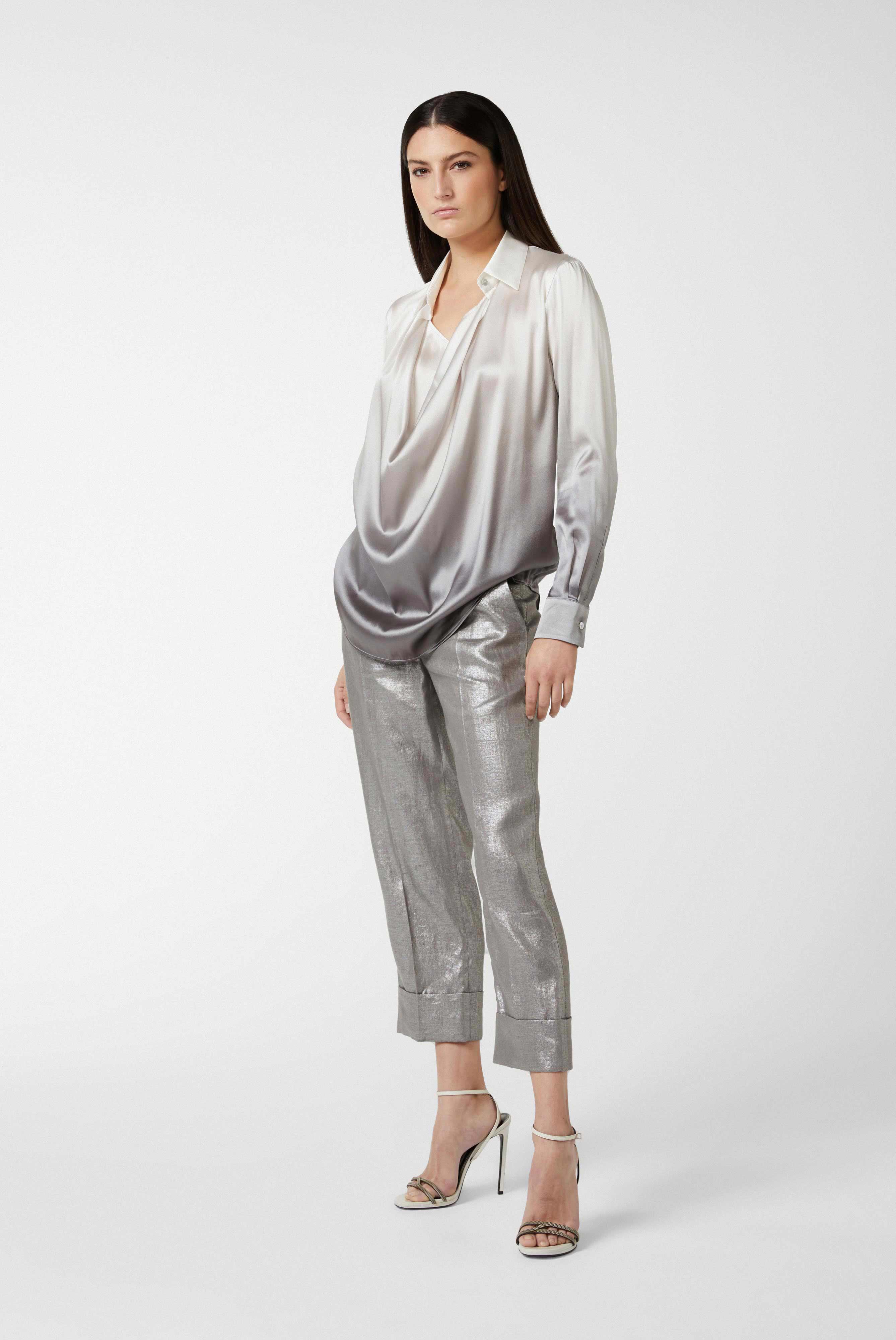 Van Laack-Cropped-Hose mit Umschlag und Falten aus Leinen Grau-Hosen-Black-Deal-Outlet-by-ARCHIVIST