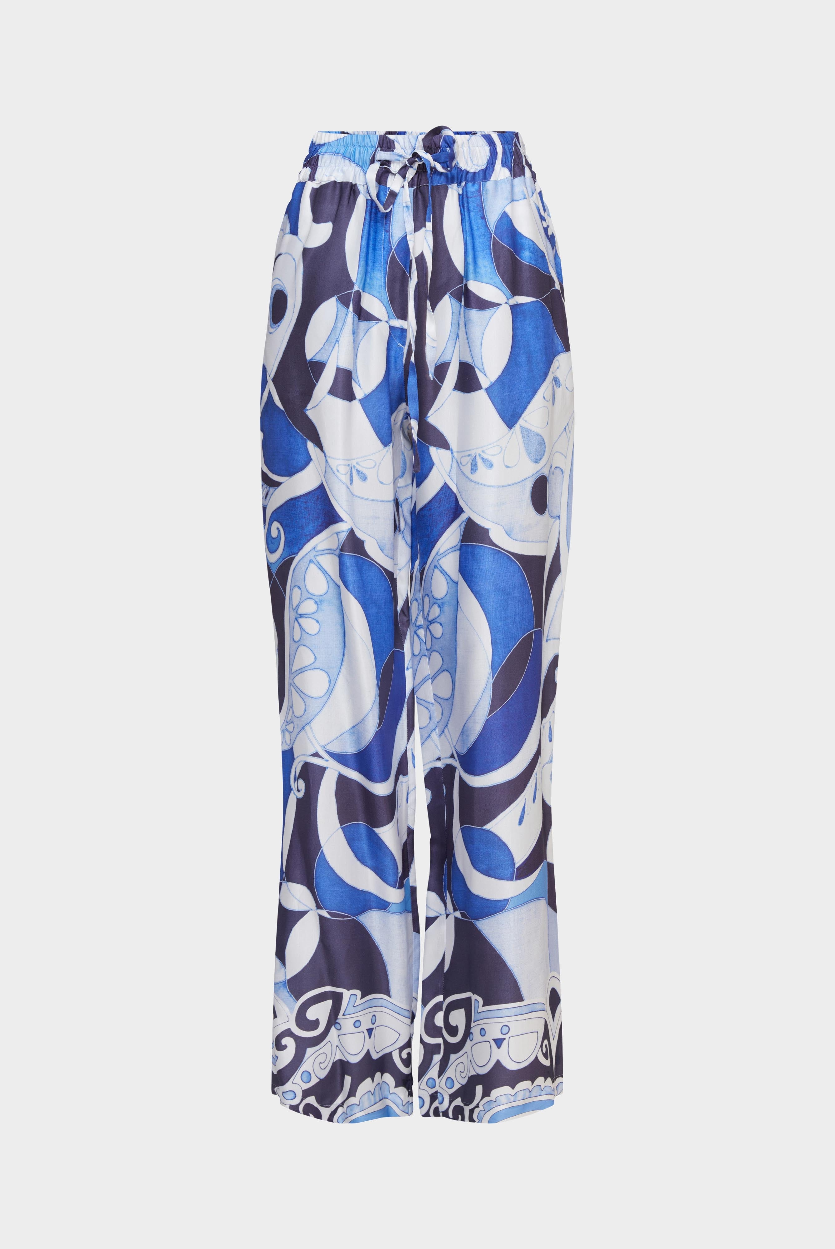 Van Laack-Hose mit Gummizug aus bedruckter Viskose-Hosen-Black-Deal-Outlet-by-ARCHIVIST