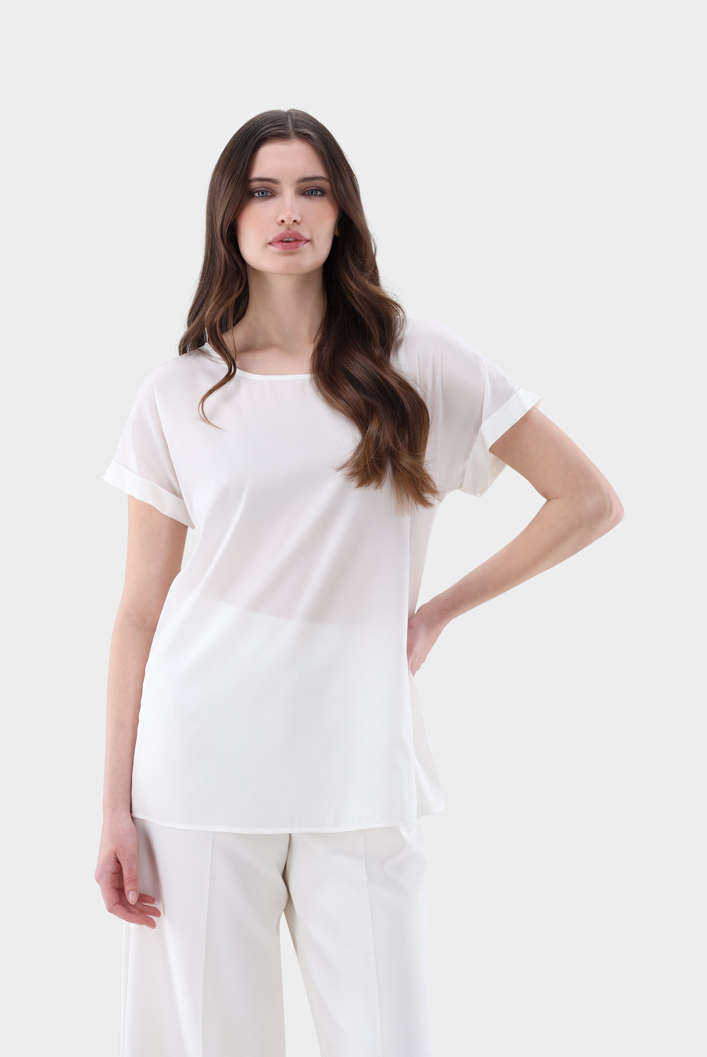 Blusentop aus Seide mit Stretch