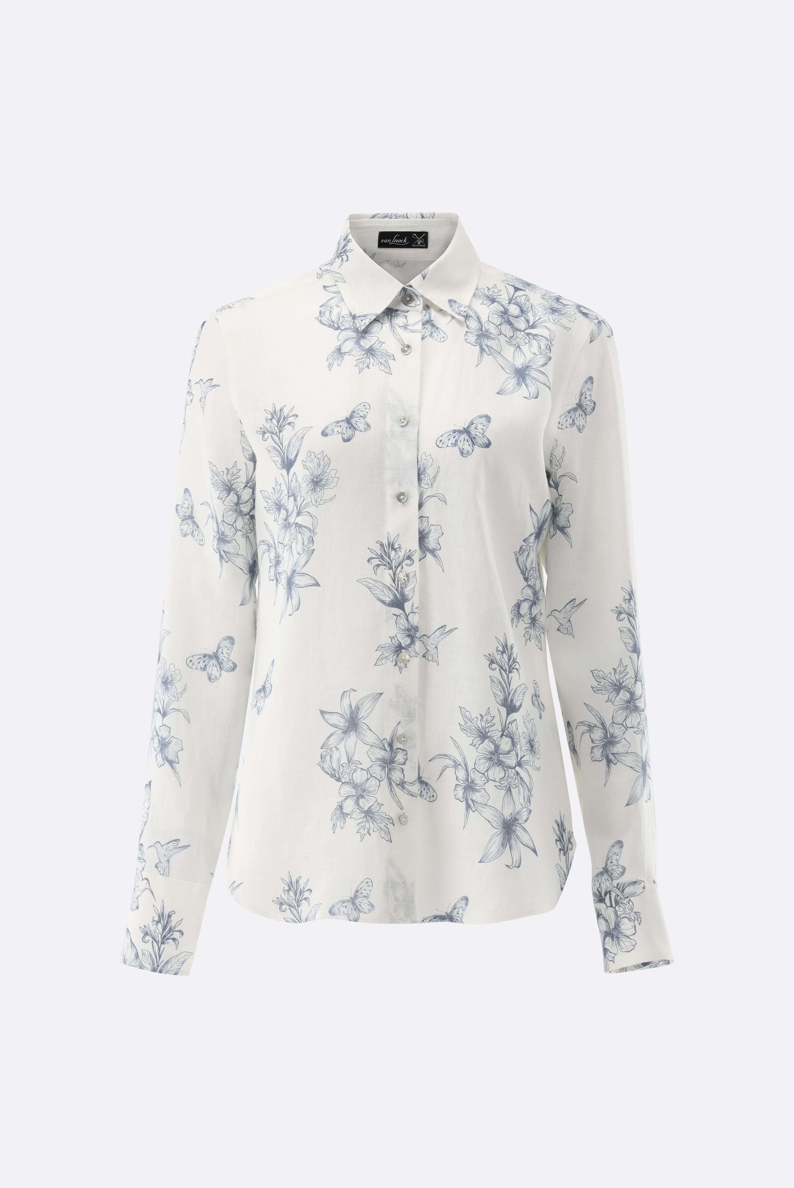 Van Laack-Hemdbluse aus Leinen mit Schmetterlings-Druck-Hemden & Blusen-Black-Deal-Outlet-by-ARCHIVIST