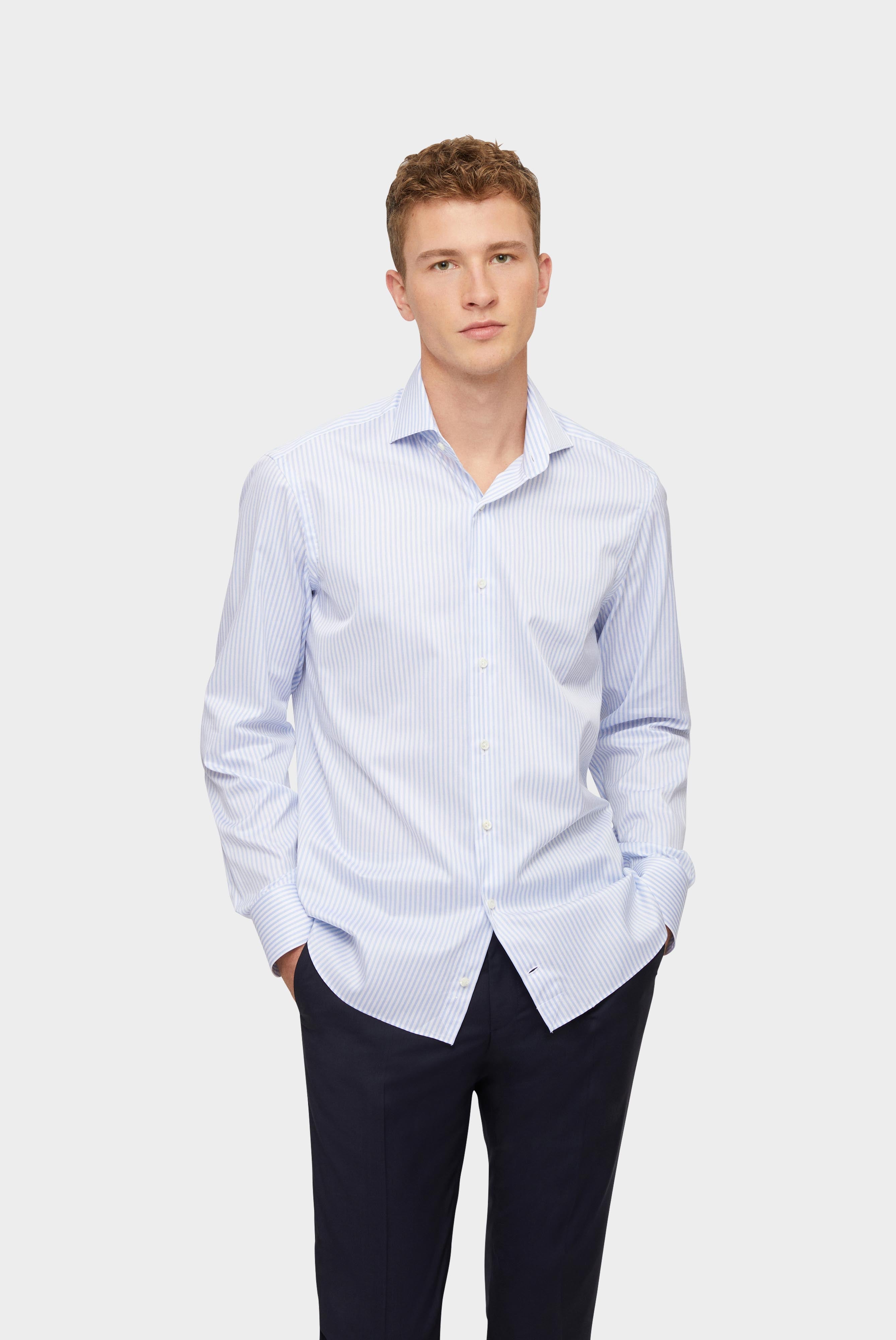 Van Laack-Twill Hemd Tailor Fit Beige/Weiß Gestreift-Hemden & Blusen-Black-Deal-Outlet-by-ARCHIVIST